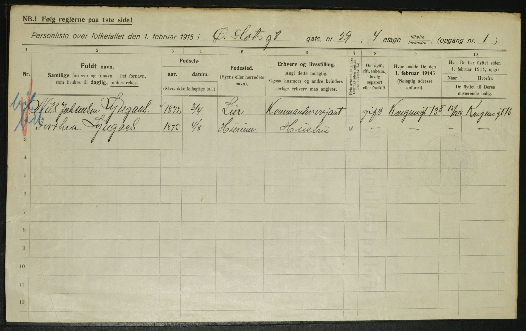 OBA, Municipal Census 1915 for Kristiania, 1915, p. 130603