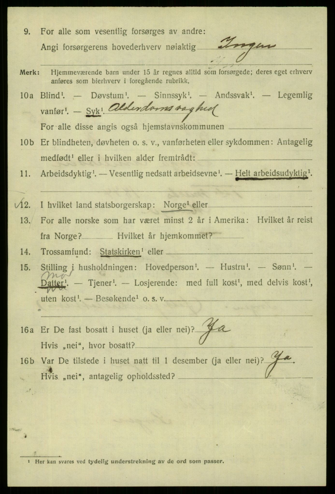 SAB, 1920 census for Bergen, 1920, p. 157072