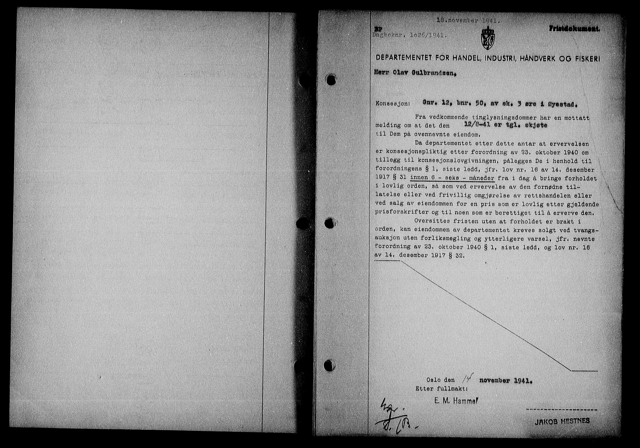 Nedenes sorenskriveri, SAK/1221-0006/G/Gb/Gba/L0049: Mortgage book no. A-III, 1941-1942, Diary no: : 1026/1941