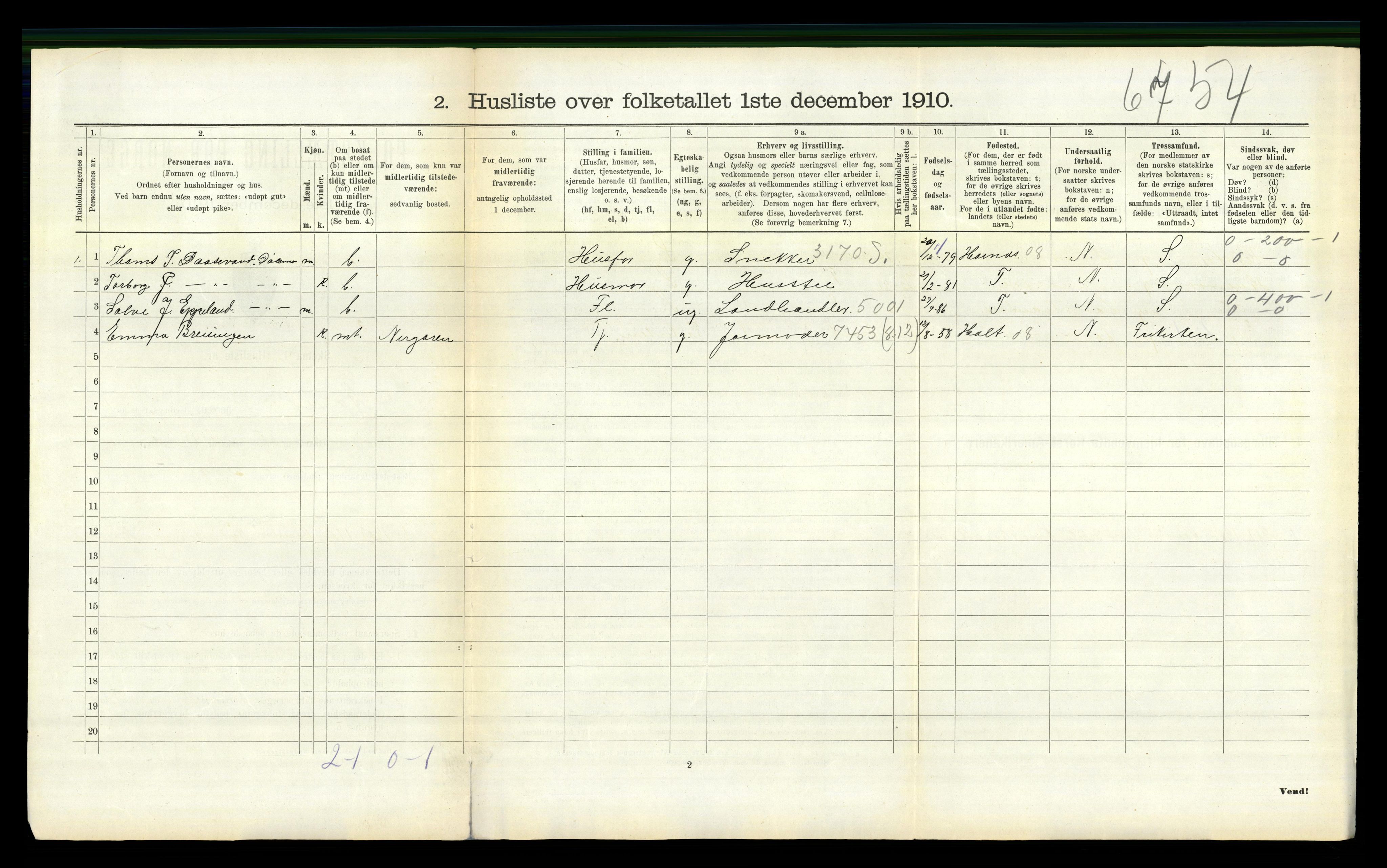 RA, 1910 census for Åmli, 1910, p. 524