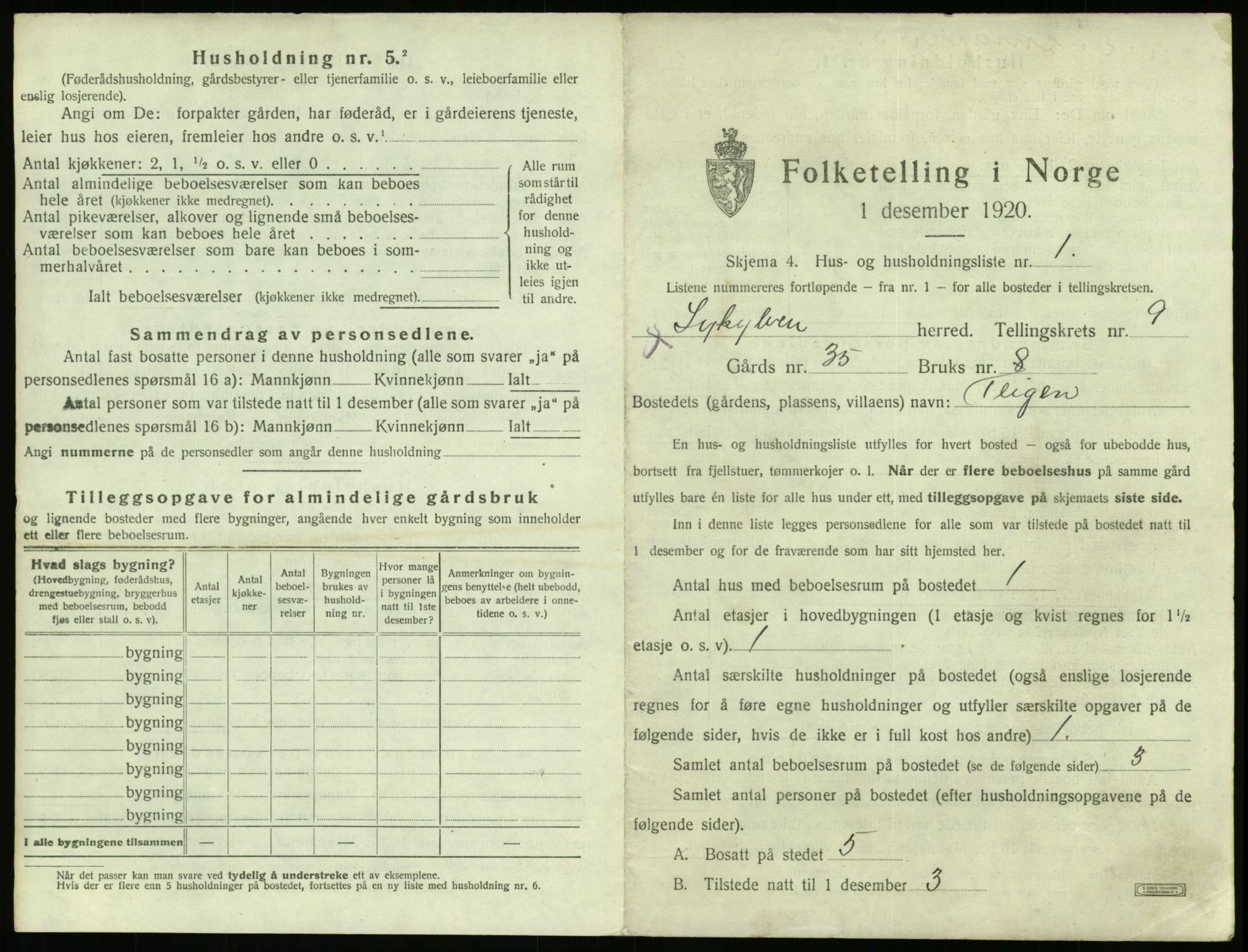 SAT, 1920 census for Sykkylven, 1920, p. 663