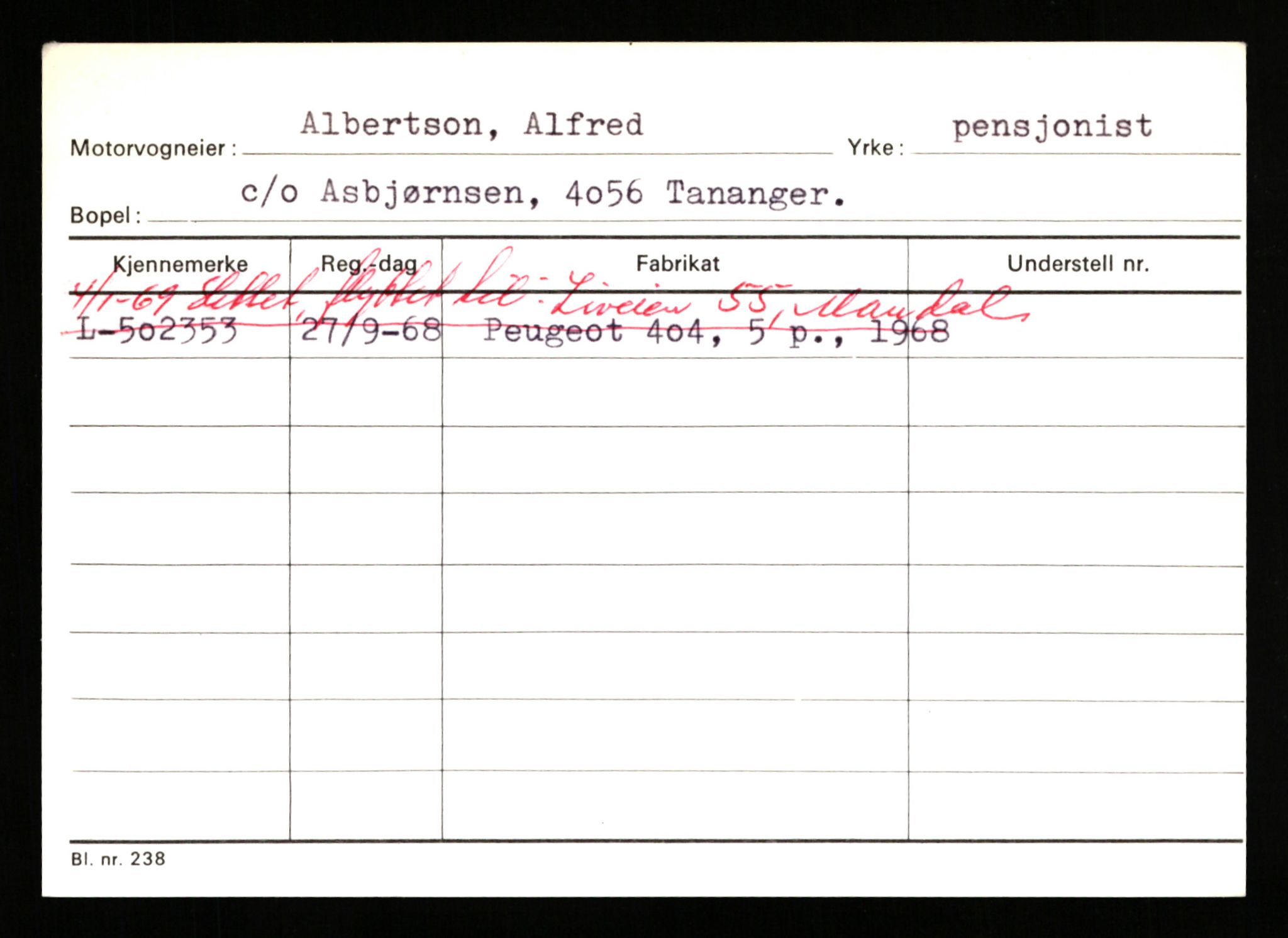 Stavanger trafikkstasjon, AV/SAST-A-101942/0/H/L0001: Abarbanell - Askerud, 1930-1971, p. 343