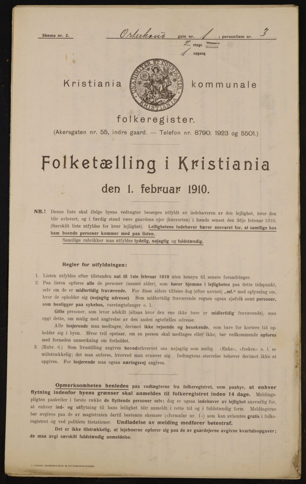 OBA, Municipal Census 1910 for Kristiania, 1910, p. 74450