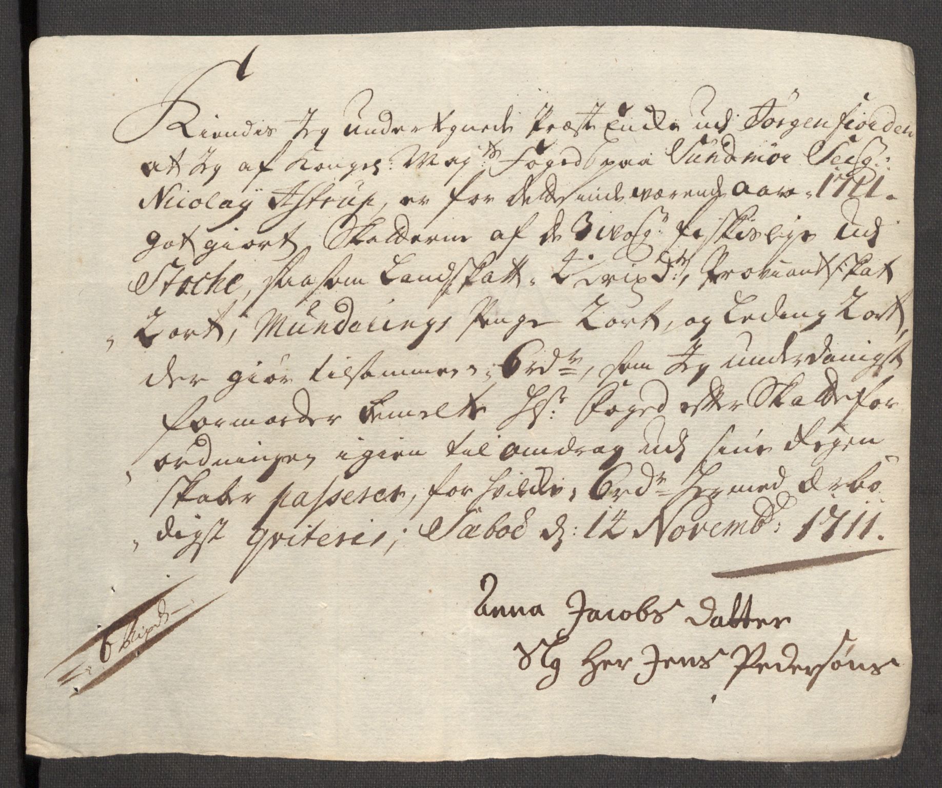 Rentekammeret inntil 1814, Reviderte regnskaper, Fogderegnskap, AV/RA-EA-4092/R54/L3564: Fogderegnskap Sunnmøre, 1711, p. 480