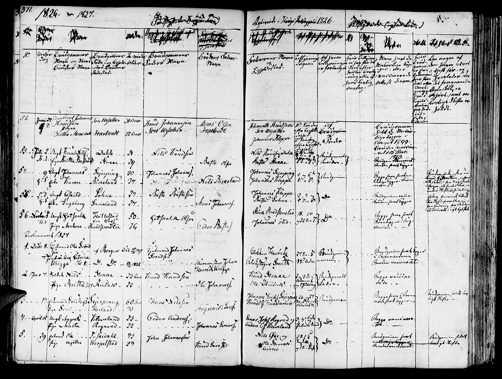 Haus sokneprestembete, AV/SAB-A-75601/H/Haa: Parish register (official) no. A 13, 1821-1827, p. 371