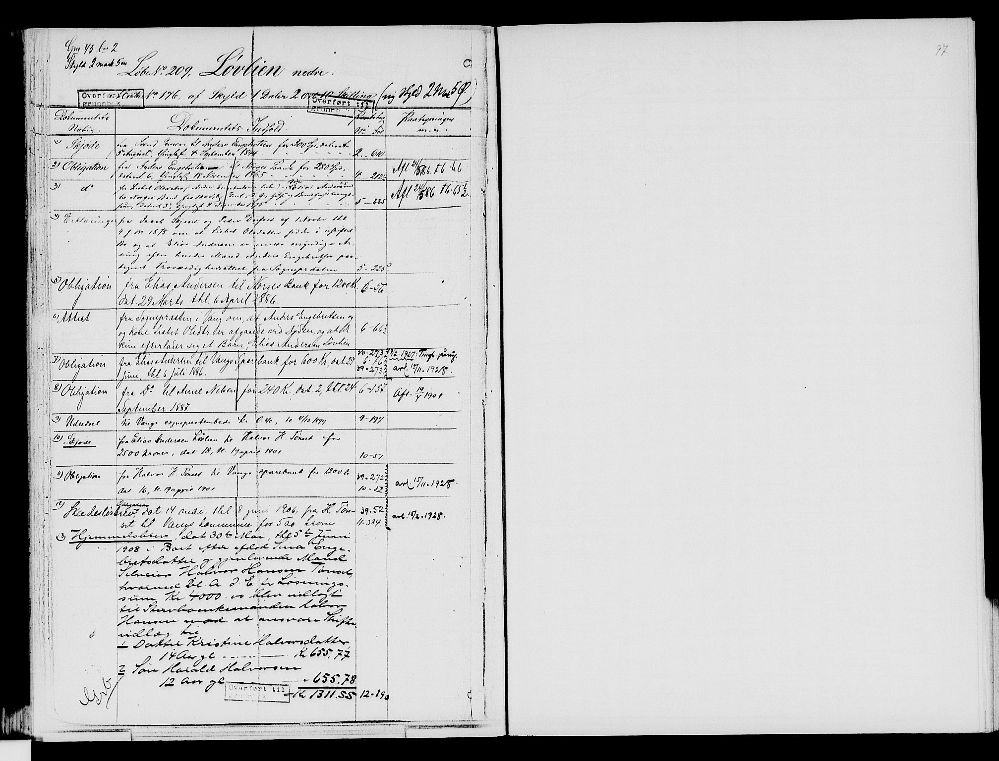 Nord-Hedmark sorenskriveri, SAH/TING-012/H/Ha/Had/Hade/L0001A: Mortgage register no. 4.1a, 1871-1940, p. 97