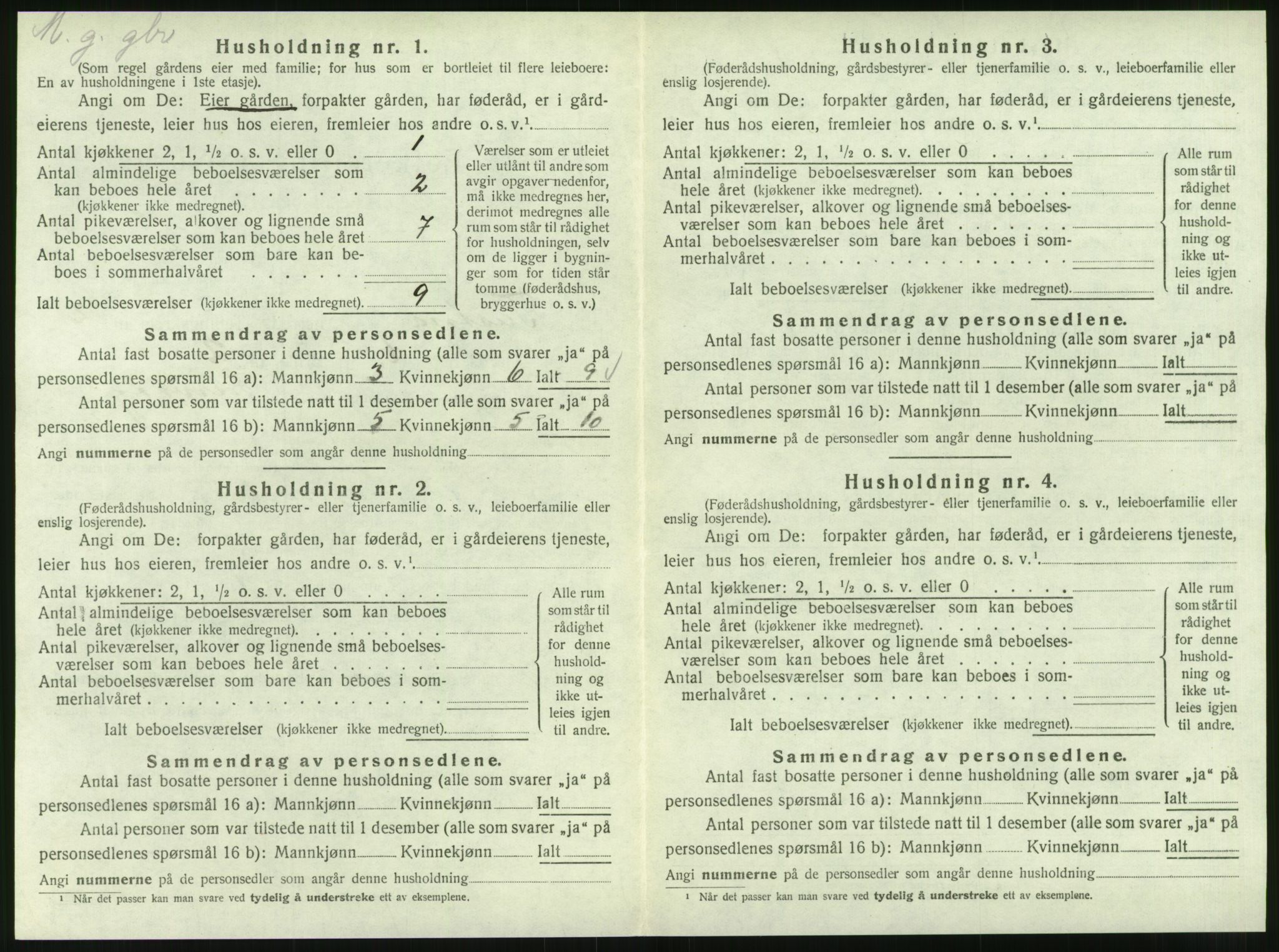 SAT, 1920 census for Tustna, 1920, p. 92