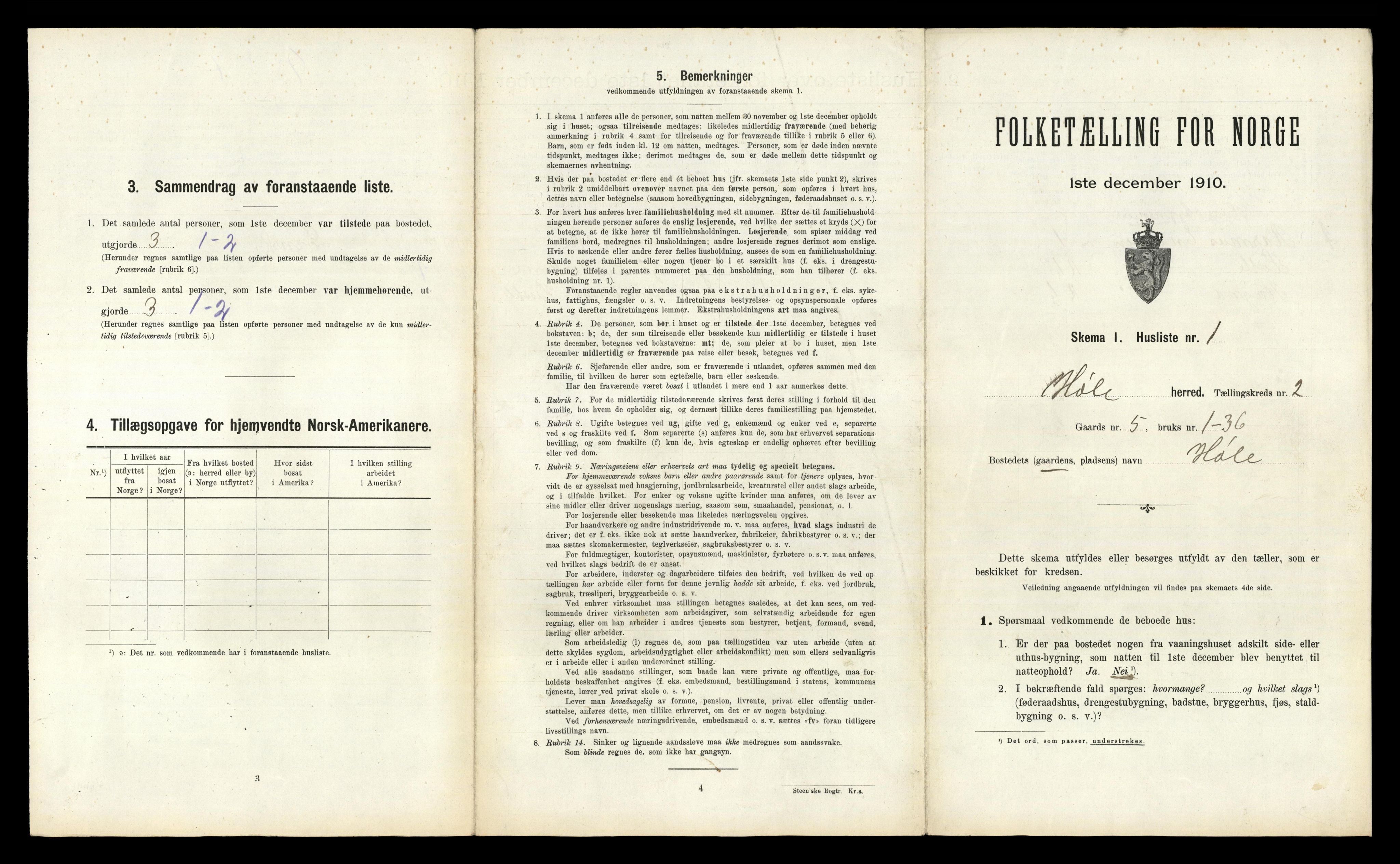 RA, 1910 census for Høle, 1910, p. 64