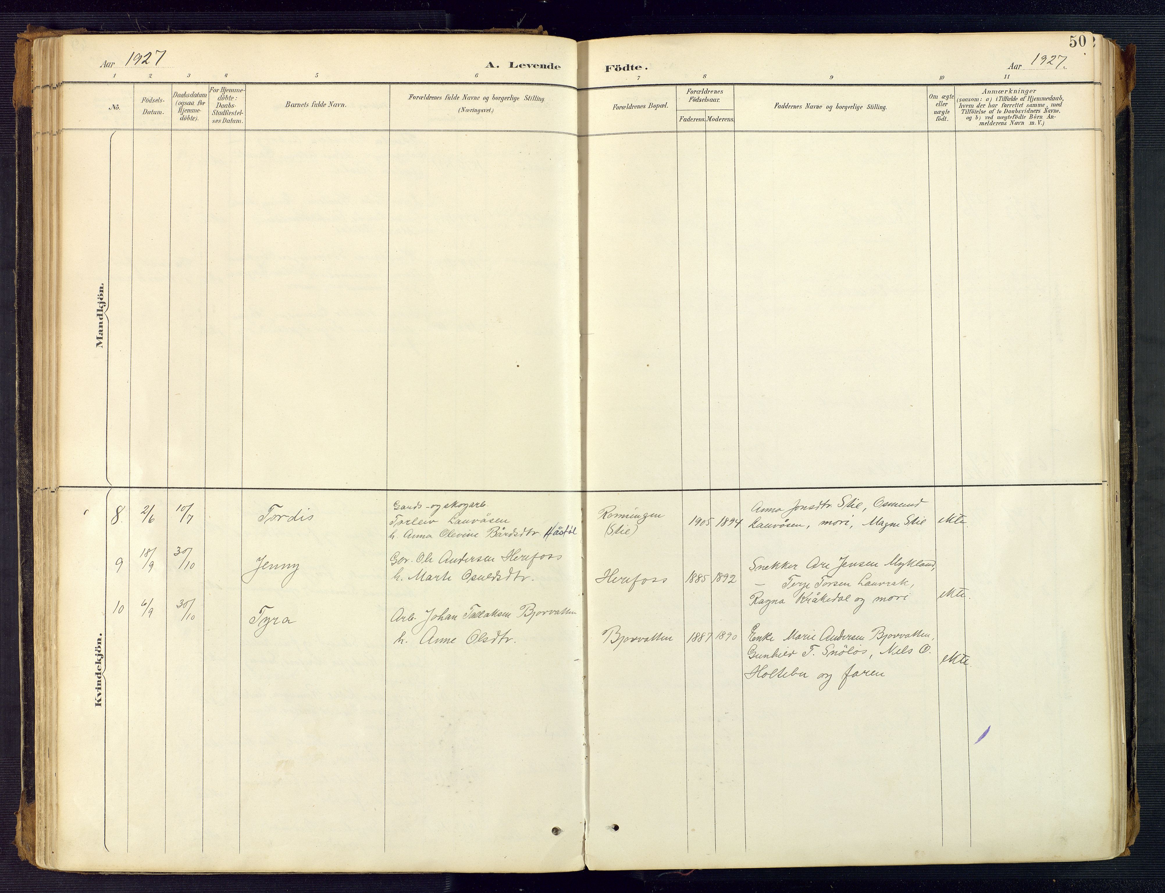 Herefoss sokneprestkontor, SAK/1111-0019/F/Fa/Faa/L0003: Parish register (official) no. A 3, 1887-1930, p. 50