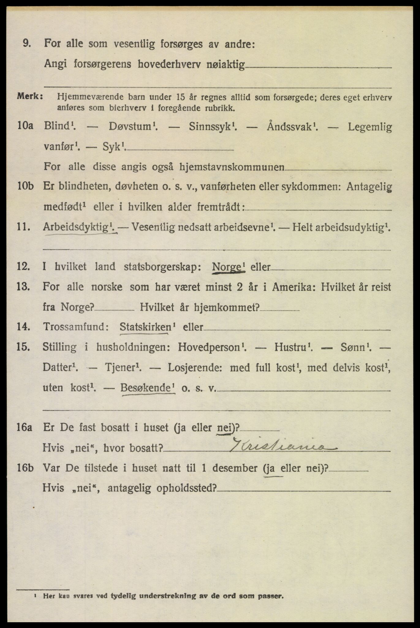 SAH, 1920 census for Vestre Toten, 1920, p. 2805