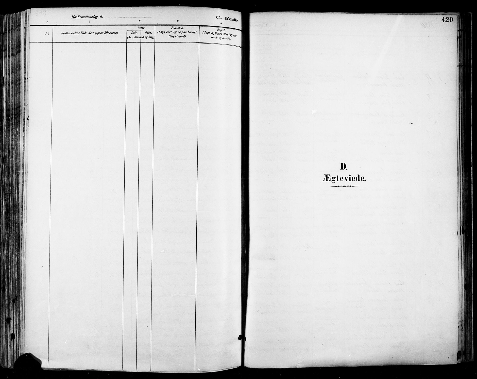 Halden prestekontor Kirkebøker, SAO/A-10909/F/Fa/L0013: Parish register (official) no. I 13, 1890-1906, p. 420