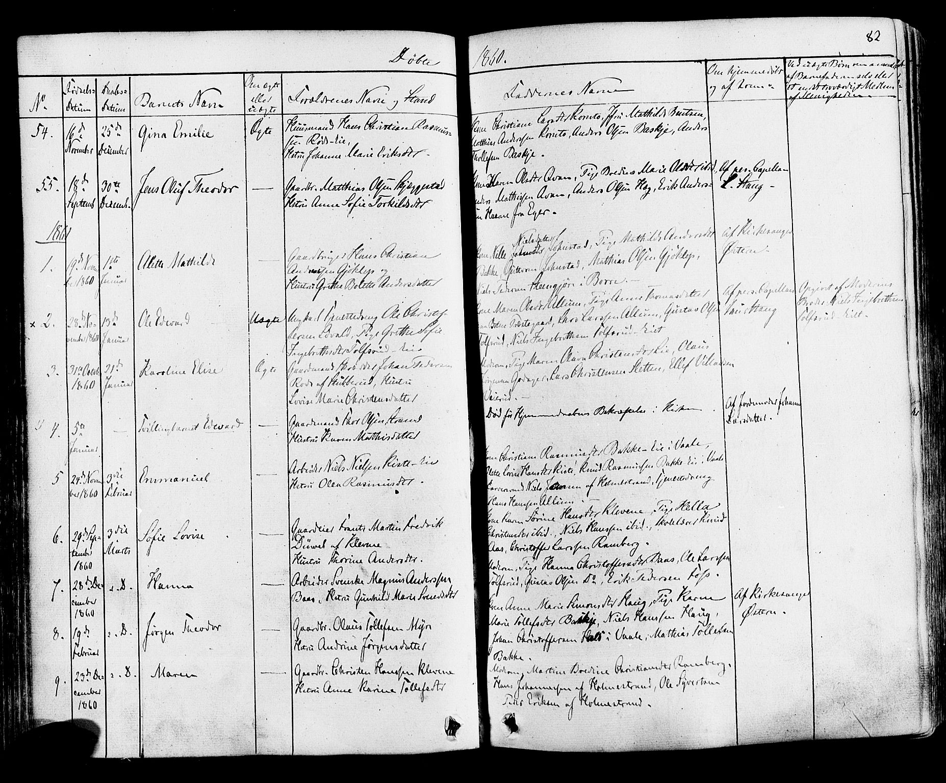 Botne kirkebøker, SAKO/A-340/F/Fa/L0006: Parish register (official) no. I 6, 1836-1877, p. 82
