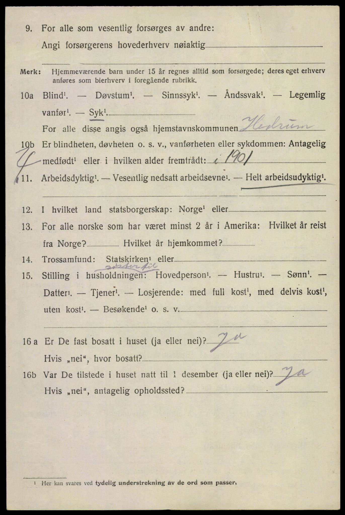 SAKO, 1920 census for Hedrum, 1920, p. 11040