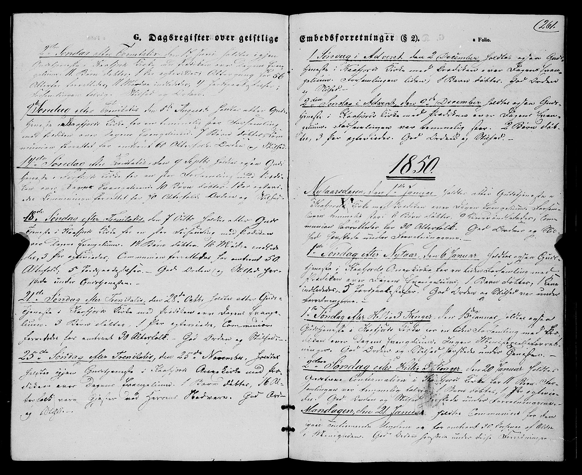 Talvik sokneprestkontor, SATØ/S-1337/H/Ha/L0016kirke: Parish register (official) no. 16, 1847-1857, p. 261
