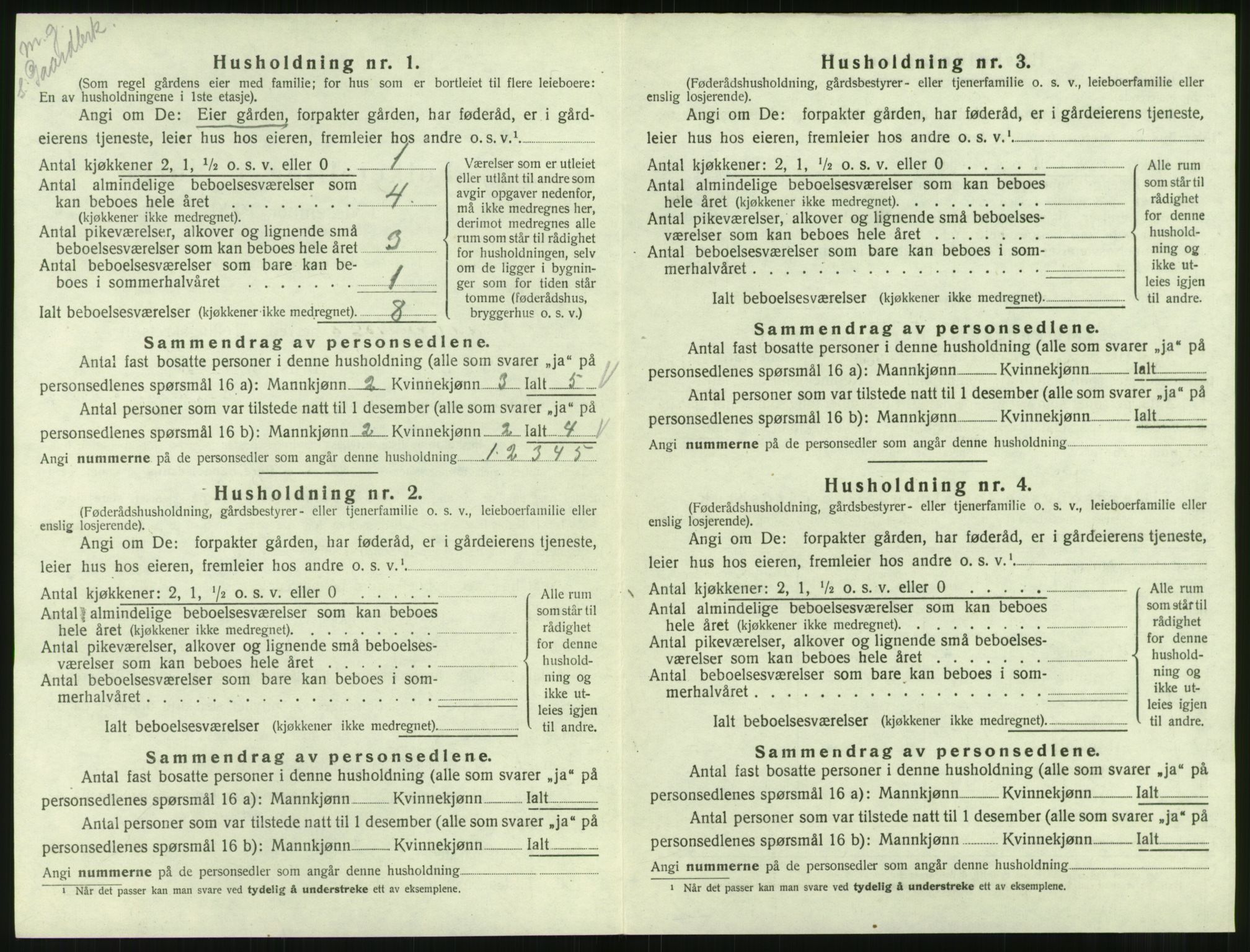 SAT, 1920 census for Straumsnes, 1920, p. 154