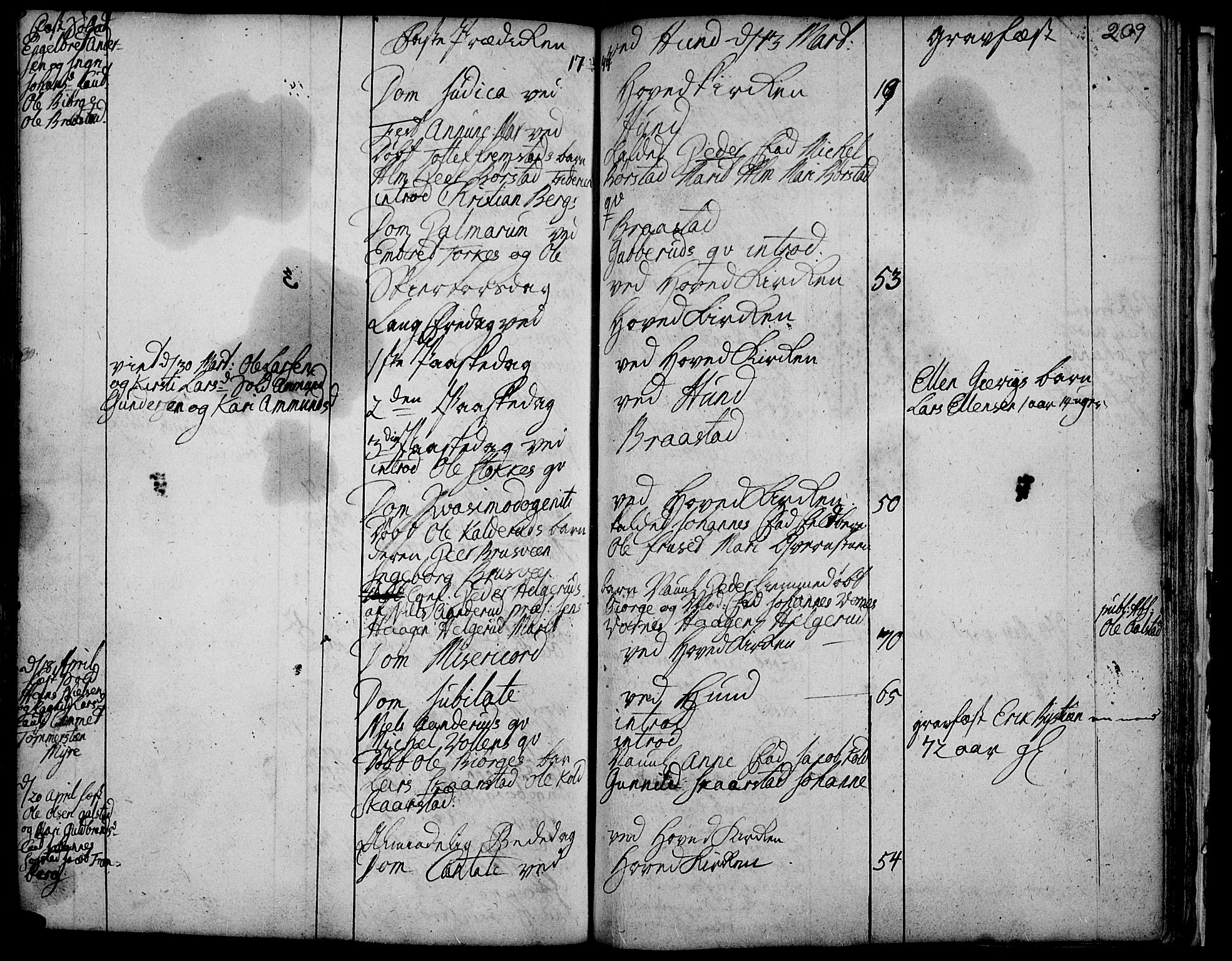 Vardal prestekontor, SAH/PREST-100/H/Ha/Haa/L0001: Parish register (official) no. 1, 1706-1748, p. 209