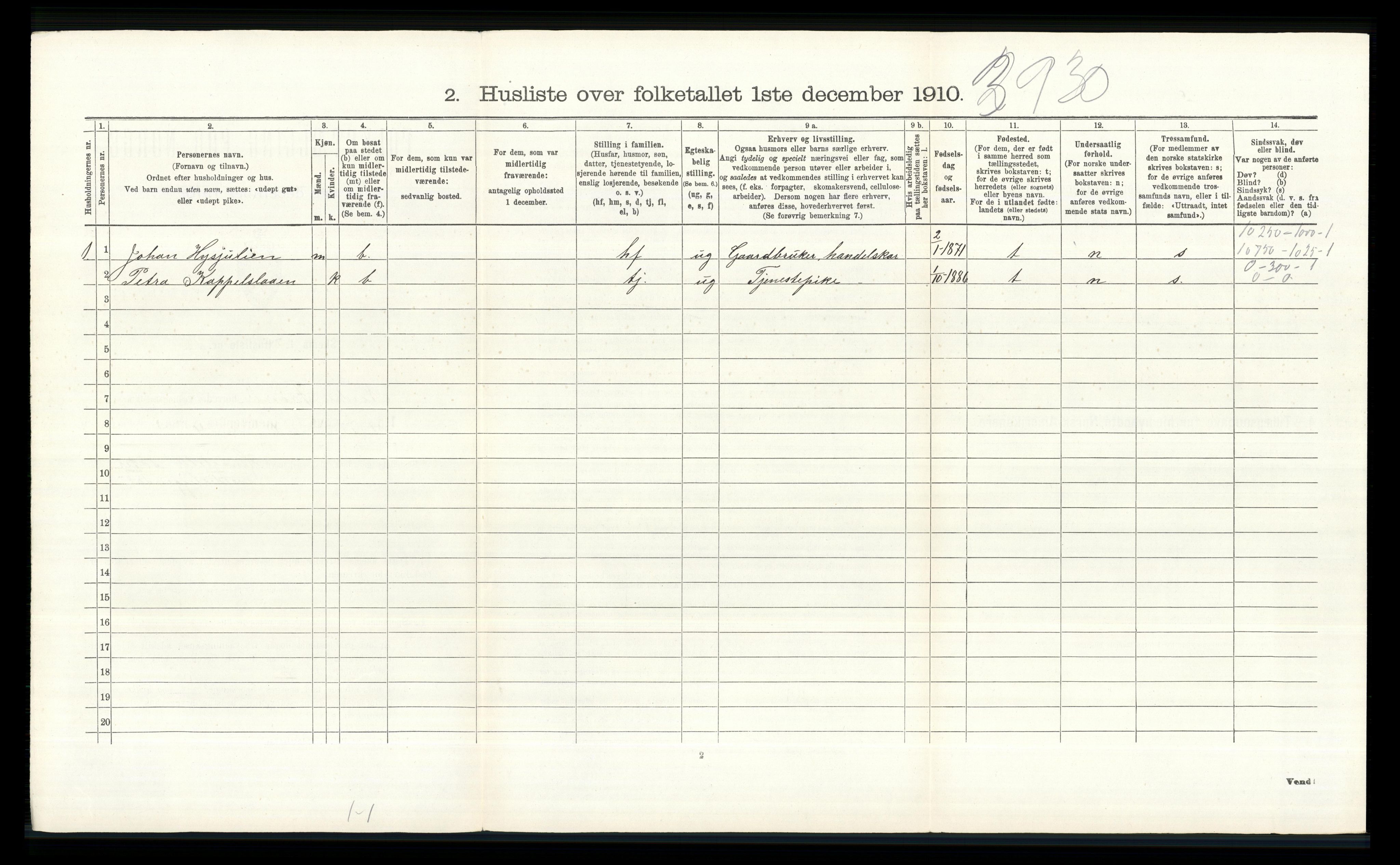 RA, 1910 census for Nord-Fron, 1910, p. 193