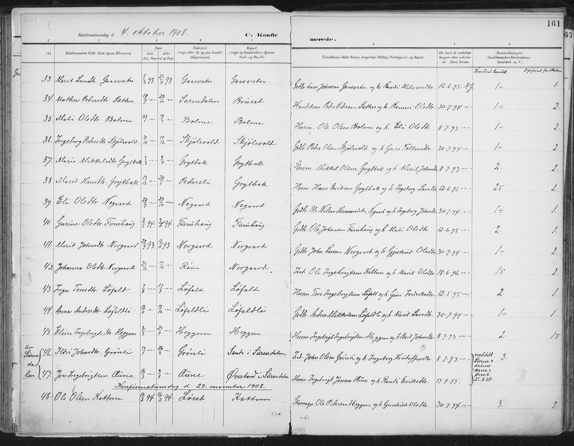 Ministerialprotokoller, klokkerbøker og fødselsregistre - Møre og Romsdal, AV/SAT-A-1454/598/L1072: Parish register (official) no. 598A06, 1896-1910, p. 161