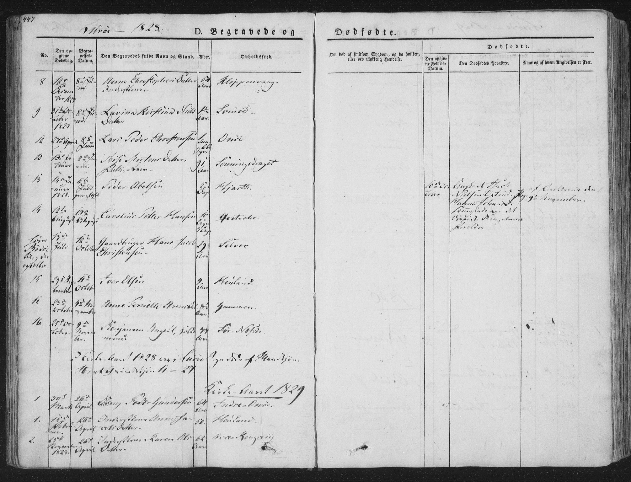 Ministerialprotokoller, klokkerbøker og fødselsregistre - Nordland, AV/SAT-A-1459/839/L0566: Parish register (official) no. 839A03, 1825-1862, p. 447