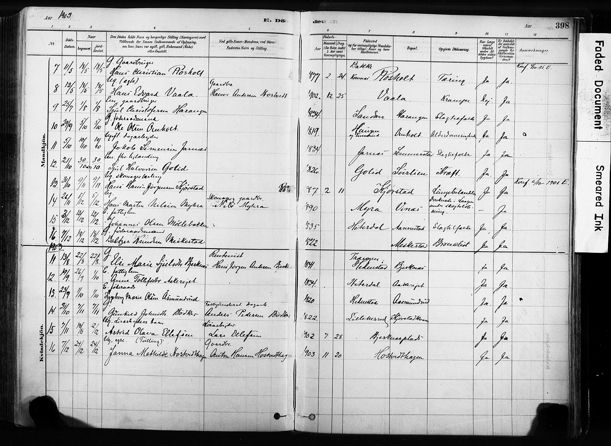 Sandsvær kirkebøker, AV/SAKO-A-244/F/Fb/L0001: Parish register (official) no. II 1, 1878-1906, p. 398