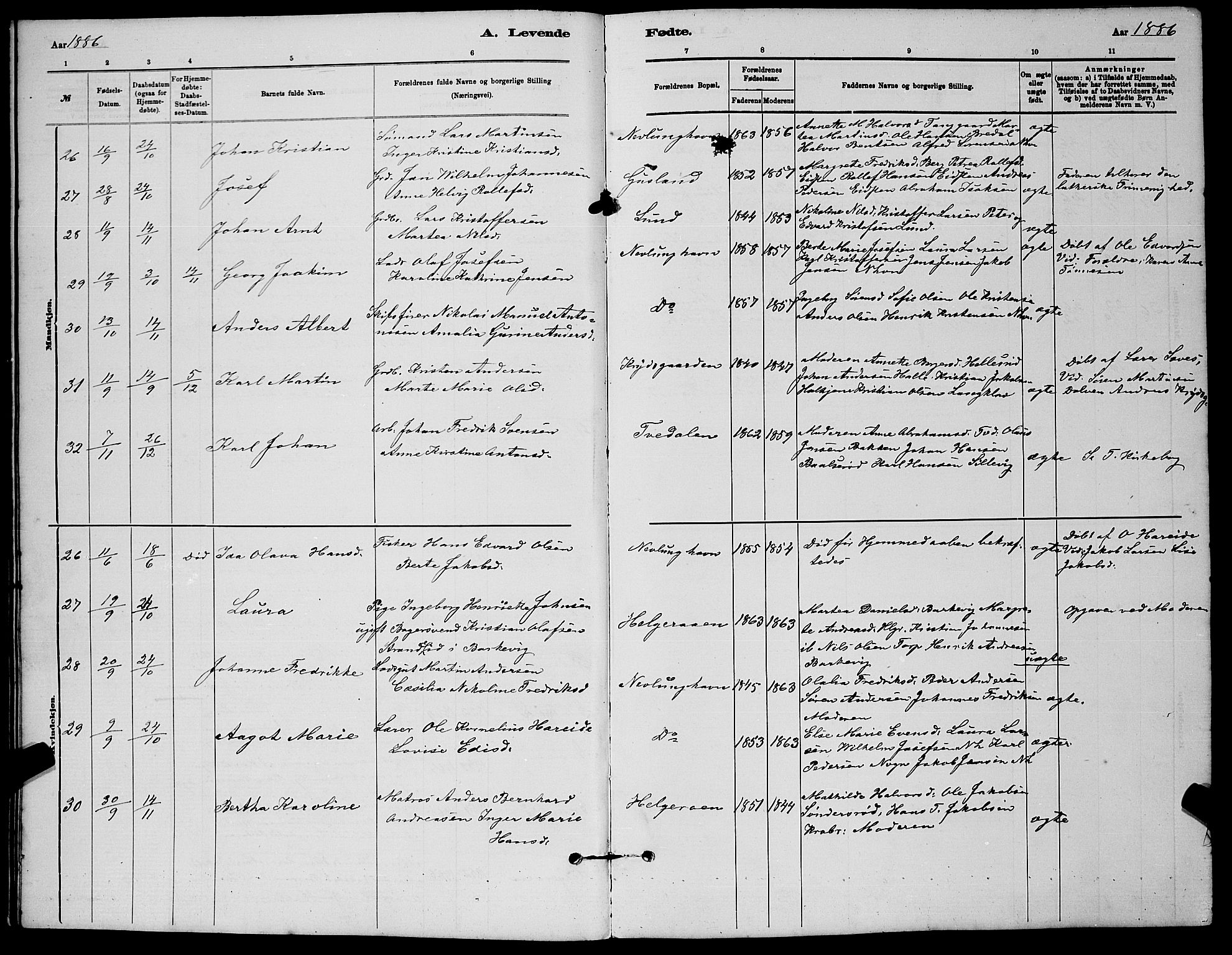 Brunlanes kirkebøker, AV/SAKO-A-342/G/Gb/L0002: Parish register (copy) no. II 2, 1878-1902