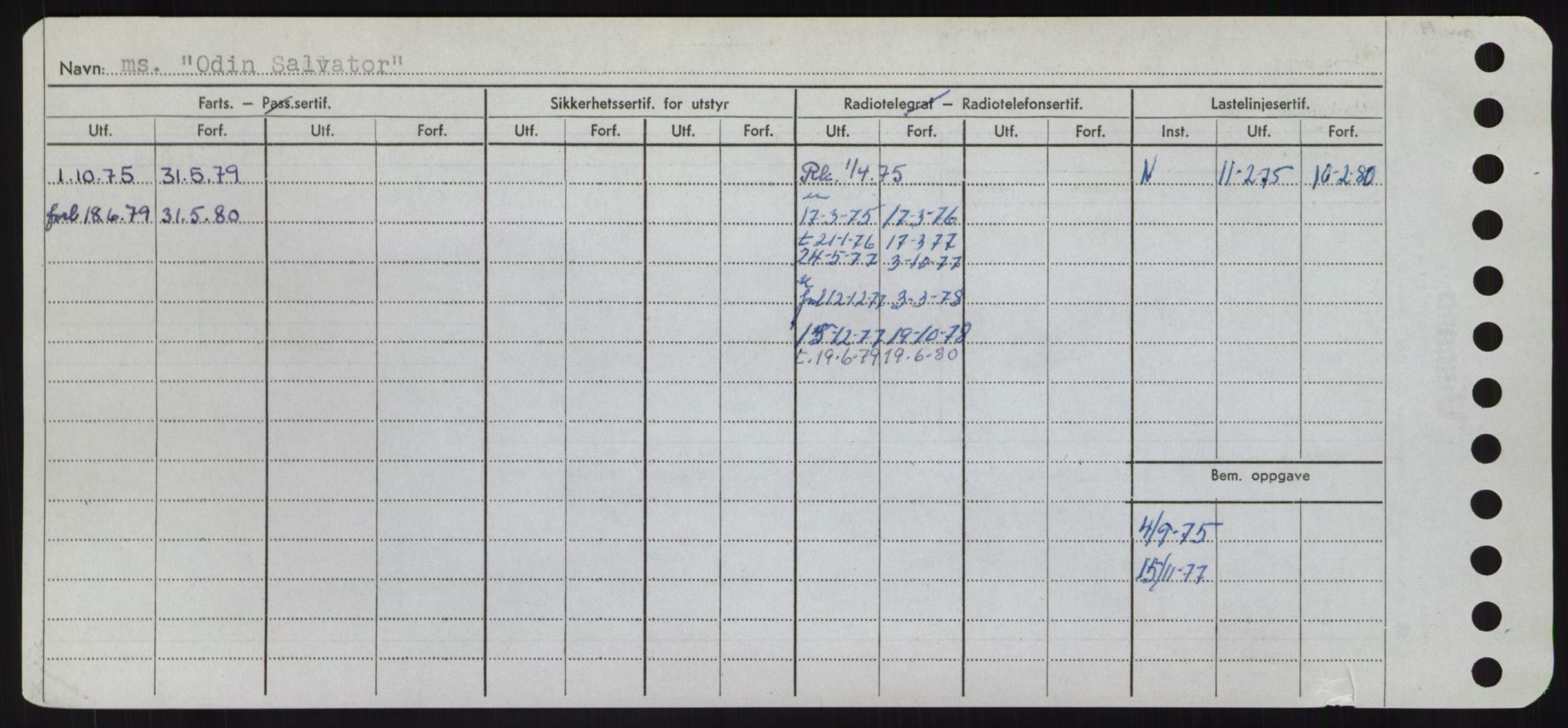 Sjøfartsdirektoratet med forløpere, Skipsmålingen, RA/S-1627/H/Hd/L0028: Fartøy, O, p. 144