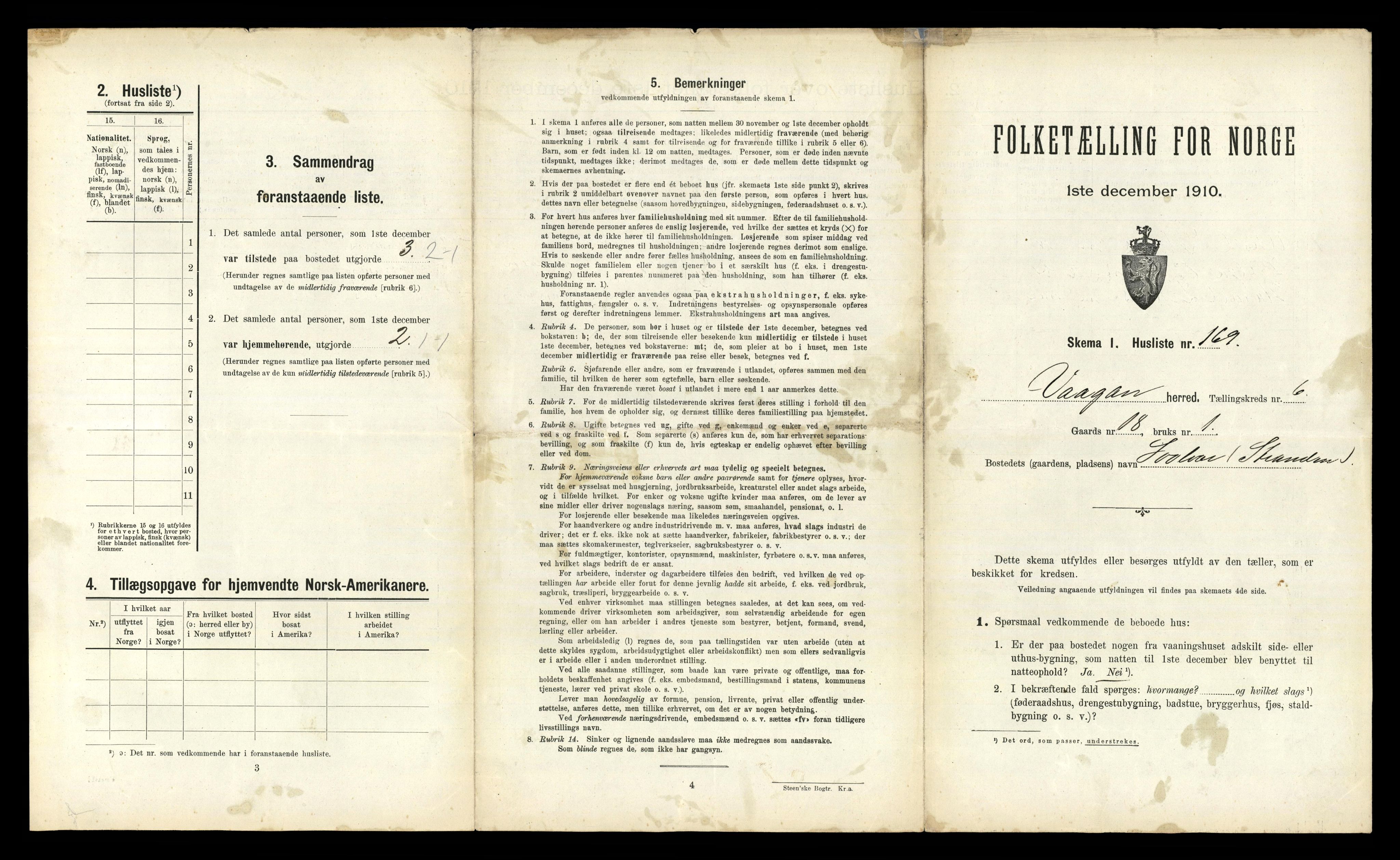 RA, 1910 census for Vågan, 1910, p. 1089