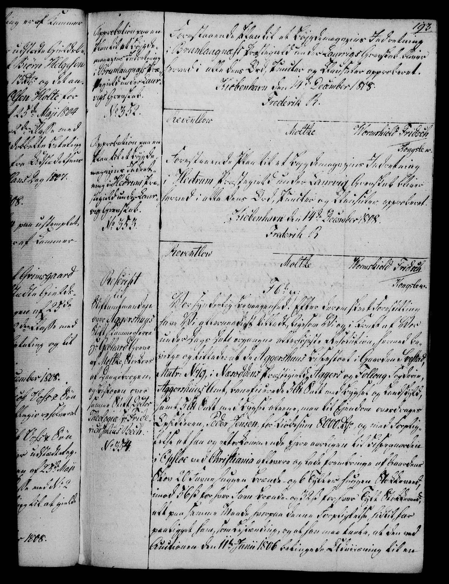 Rentekammeret, Kammerkanselliet, AV/RA-EA-3111/G/Gg/Gga/L0019: Norsk ekspedisjonsprotokoll med register (merket RK 53.19), 1807-1810, p. 193