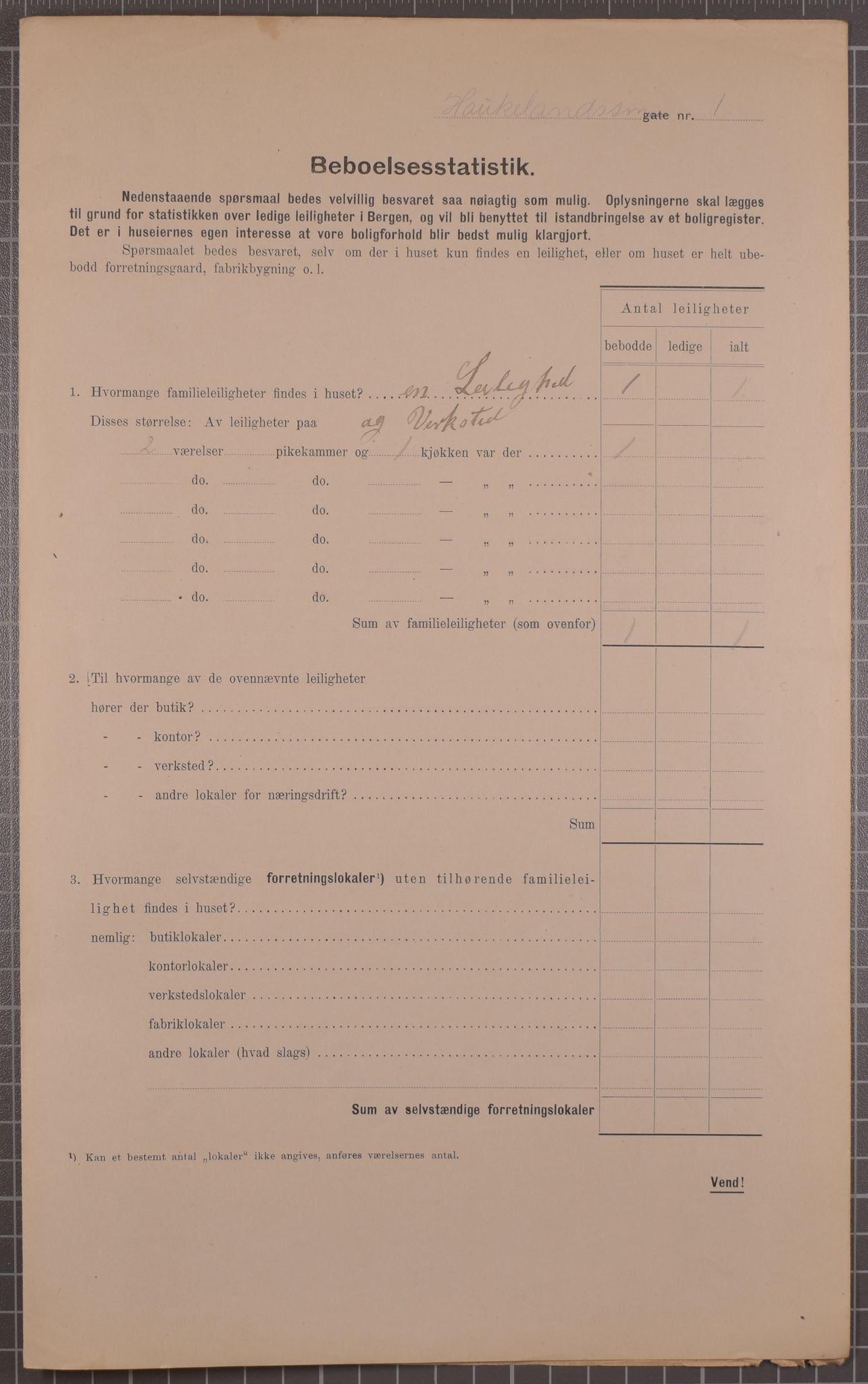 SAB, Municipal Census 1912 for Bergen, 1912, p. 1725