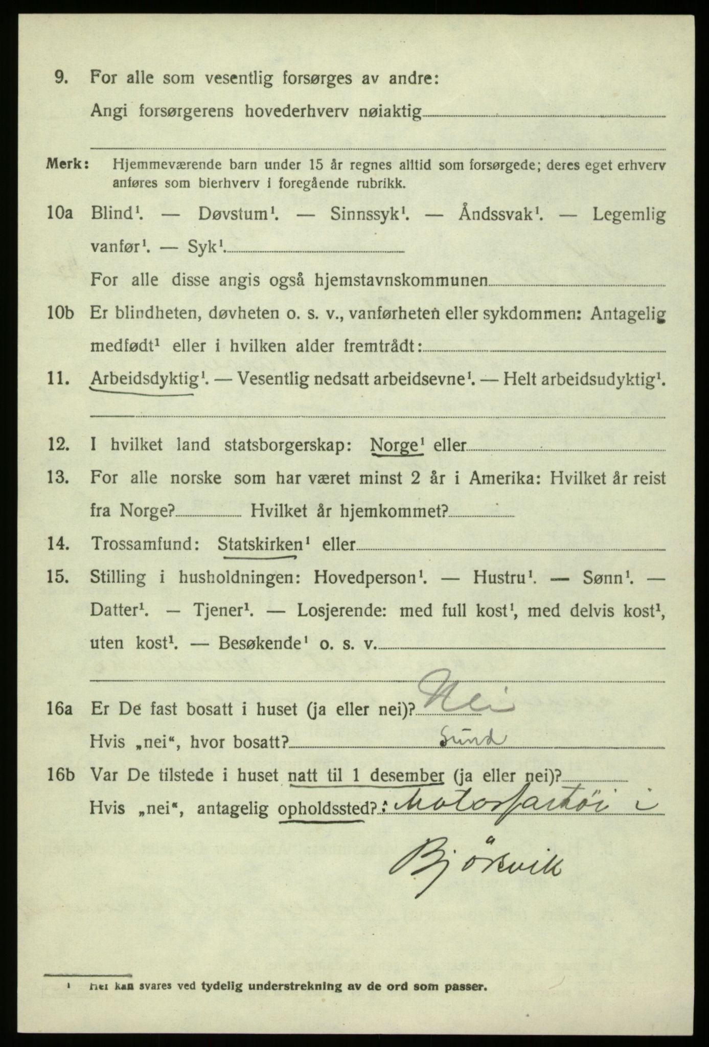 SAB, 1920 census for Hosanger, 1920, p. 5820
