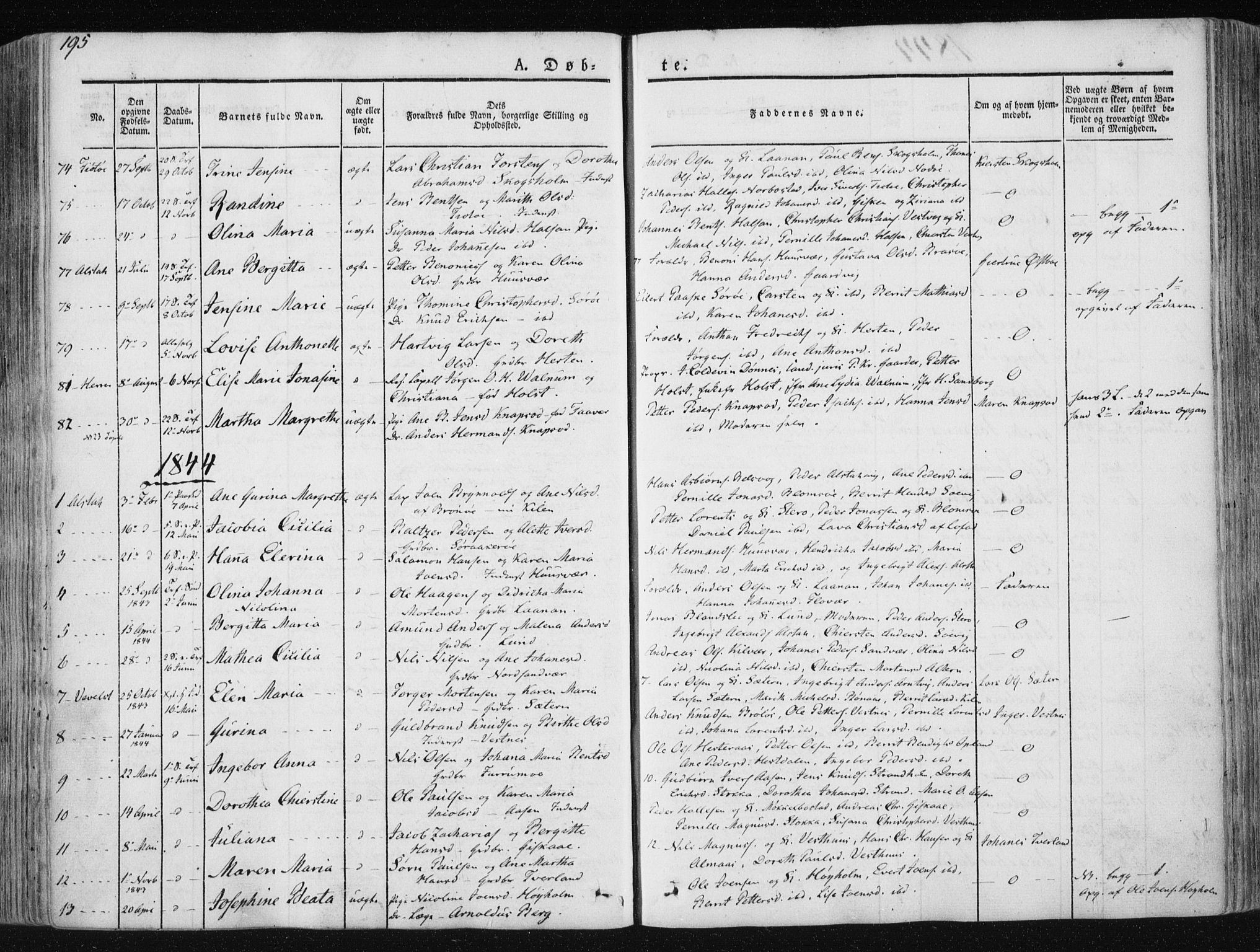 Ministerialprotokoller, klokkerbøker og fødselsregistre - Nordland, SAT/A-1459/830/L0446: Parish register (official) no. 830A10, 1831-1865, p. 195