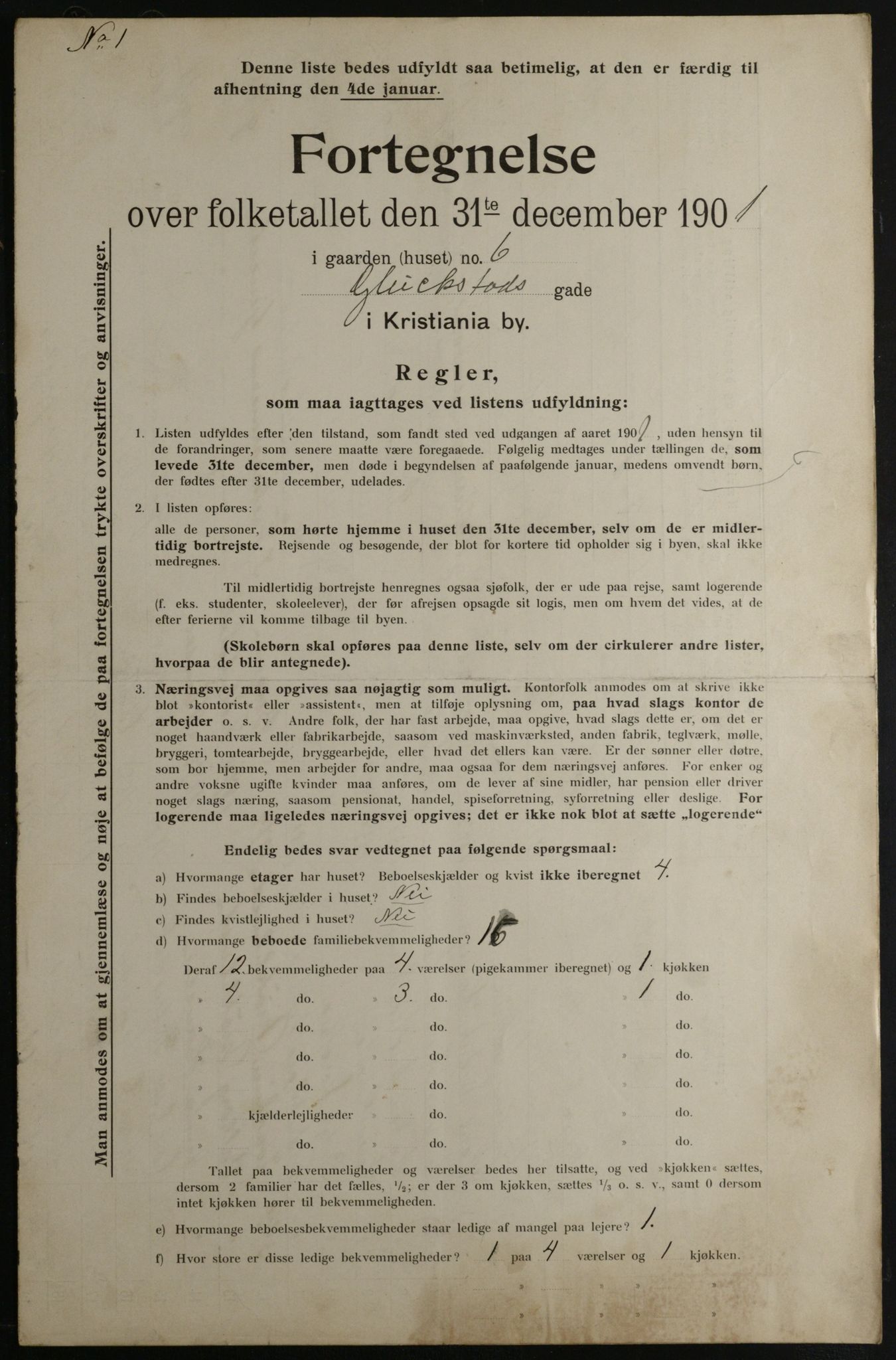 OBA, Municipal Census 1901 for Kristiania, 1901, p. 4720