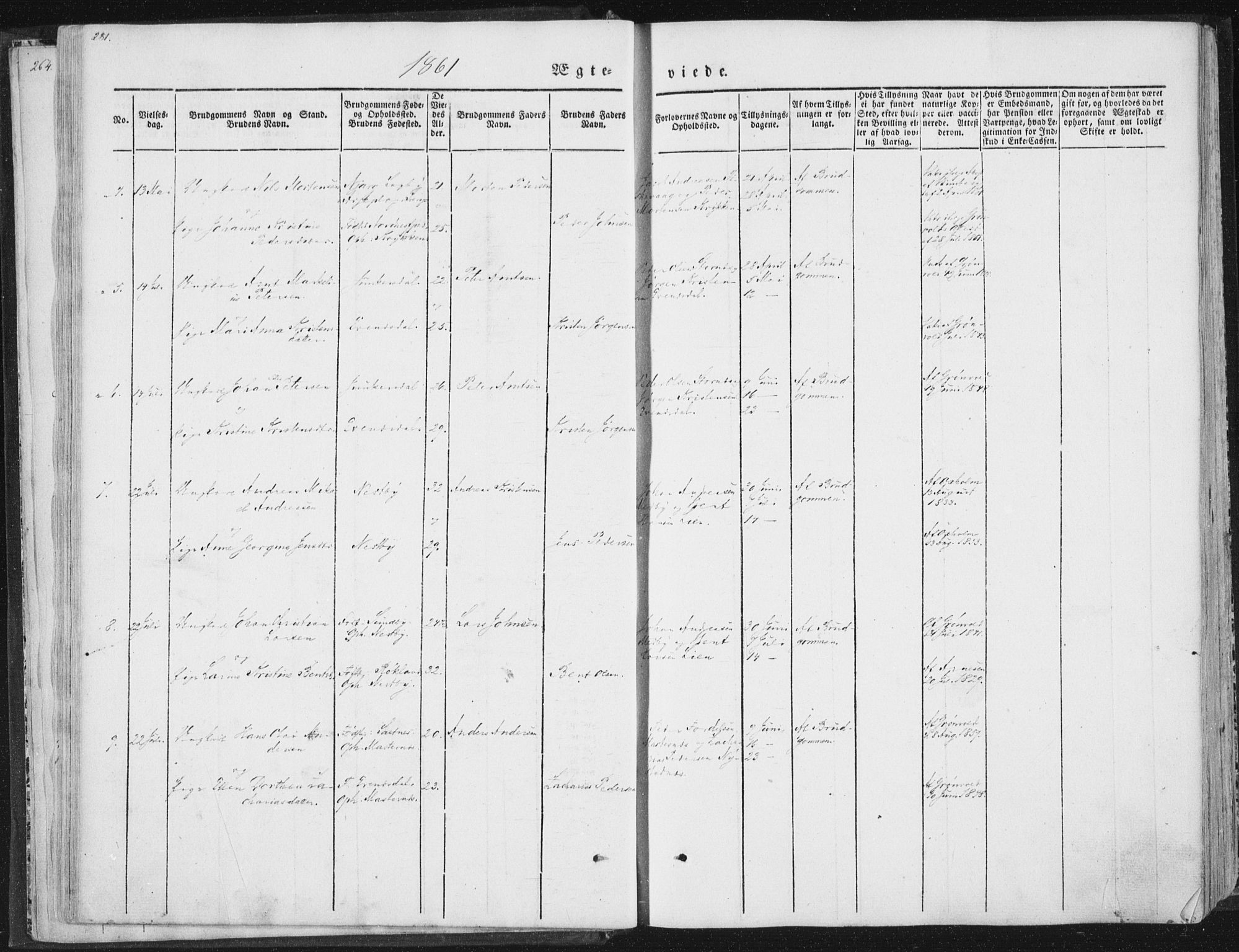 Ministerialprotokoller, klokkerbøker og fødselsregistre - Nordland, AV/SAT-A-1459/847/L0667: Parish register (official) no. 847A07, 1842-1871, p. 281