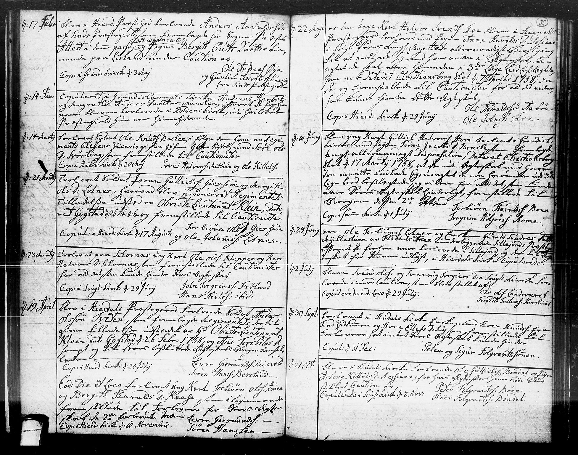 Hjartdal kirkebøker, SAKO/A-270/F/Fa/L0004: Parish register (official) no. I 4, 1727-1795, p. 35