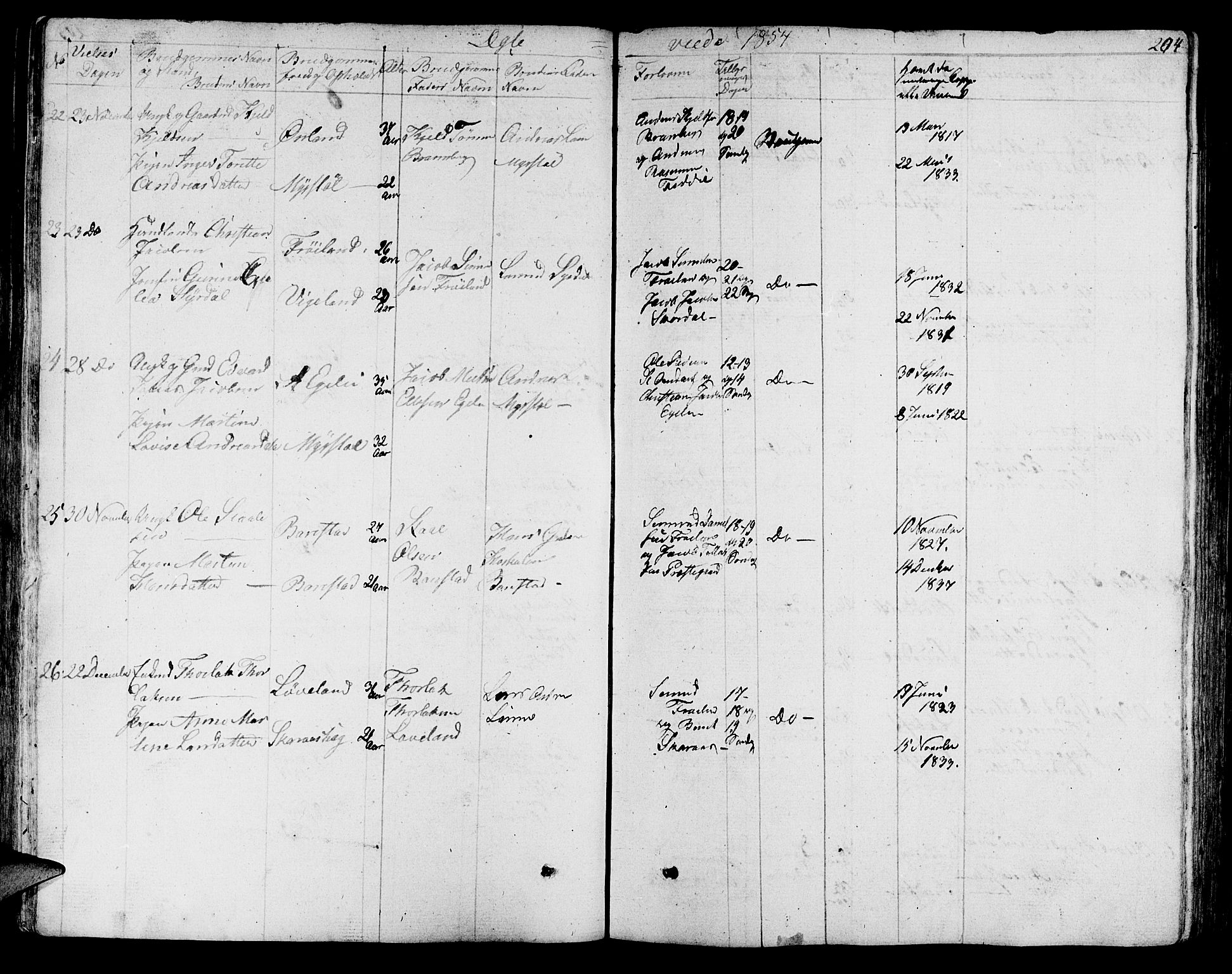 Sokndal sokneprestkontor, AV/SAST-A-101808: Parish register (copy) no. B 2, 1849-1865, p. 204