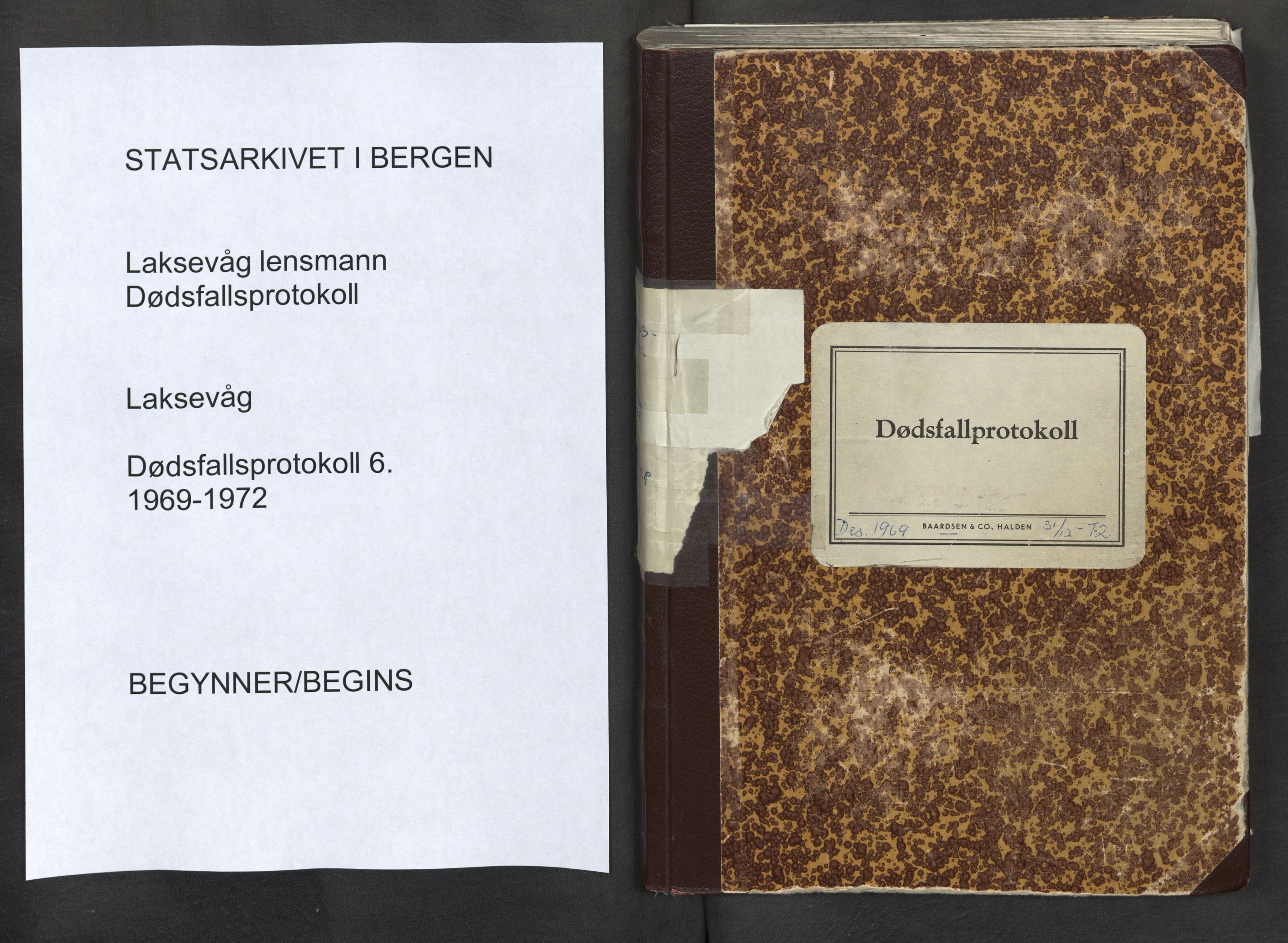 Lensmannen i Laksevåg, SAB/A-33401/0006/L0008: Dødsfallprotokoll, 1969-1972