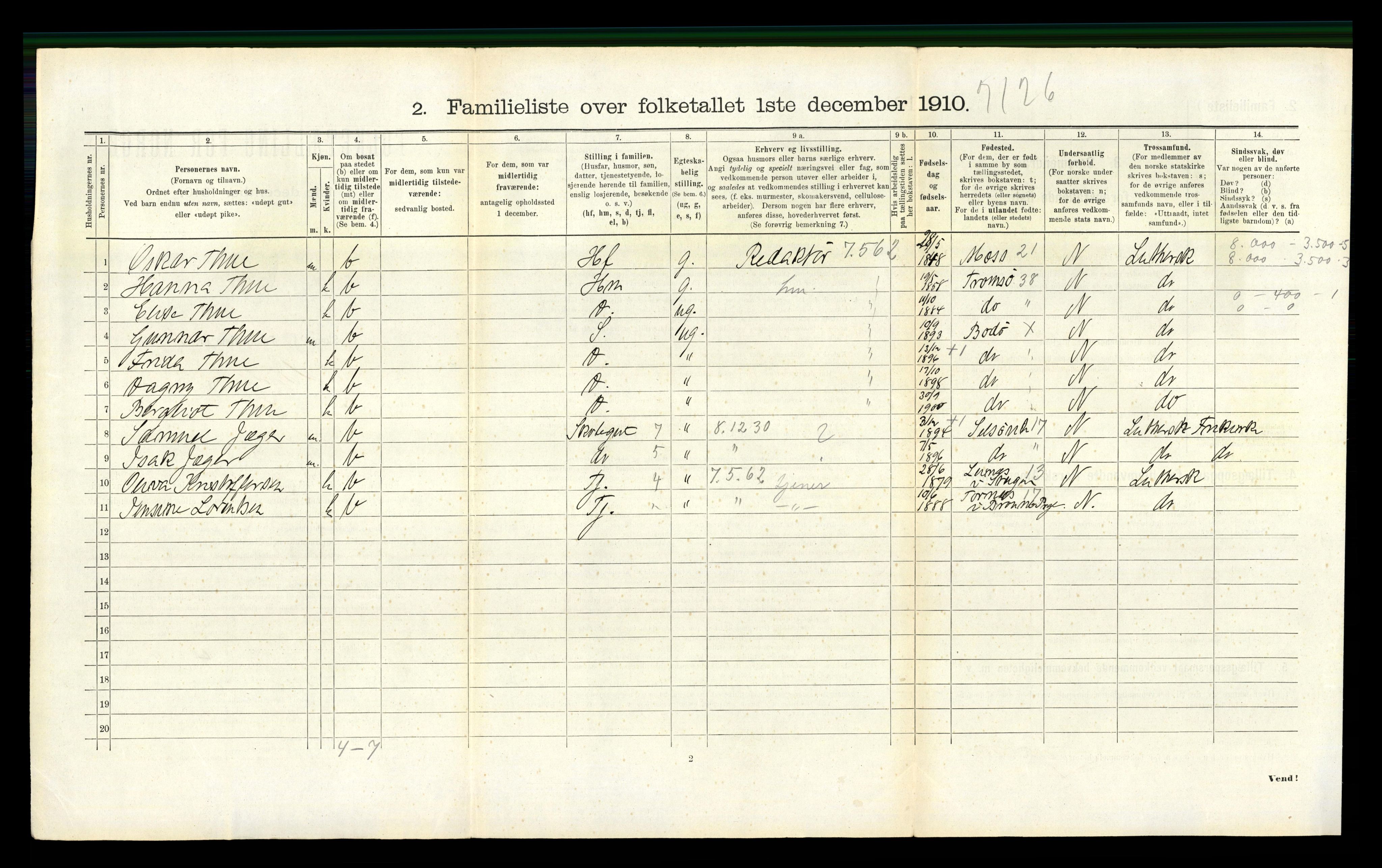 RA, 1910 census for Bodø, 1910, p. 1328