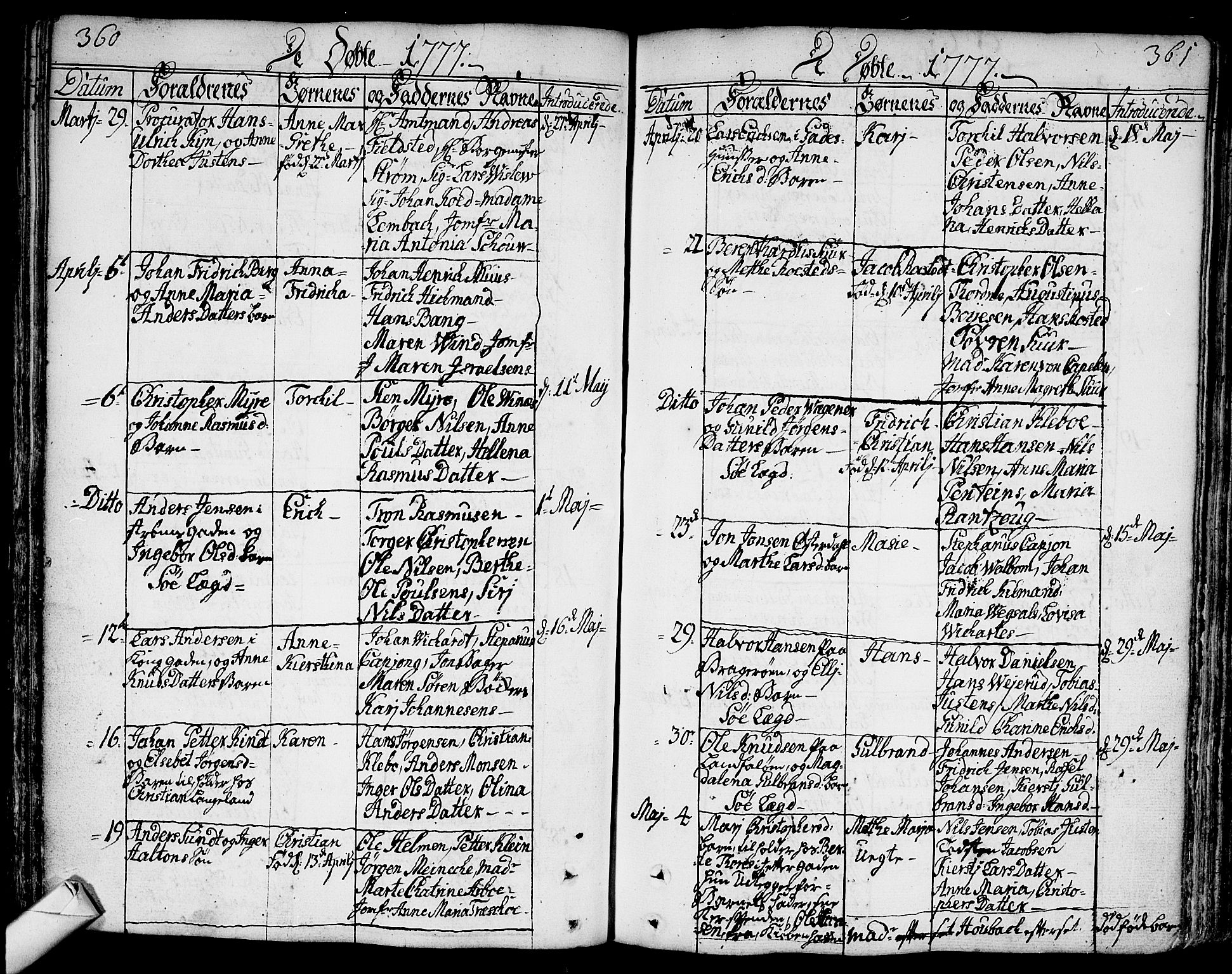 Bragernes kirkebøker, AV/SAKO-A-6/F/Fa/L0005: Parish register (official) no. I 5, 1759-1781, p. 360-361