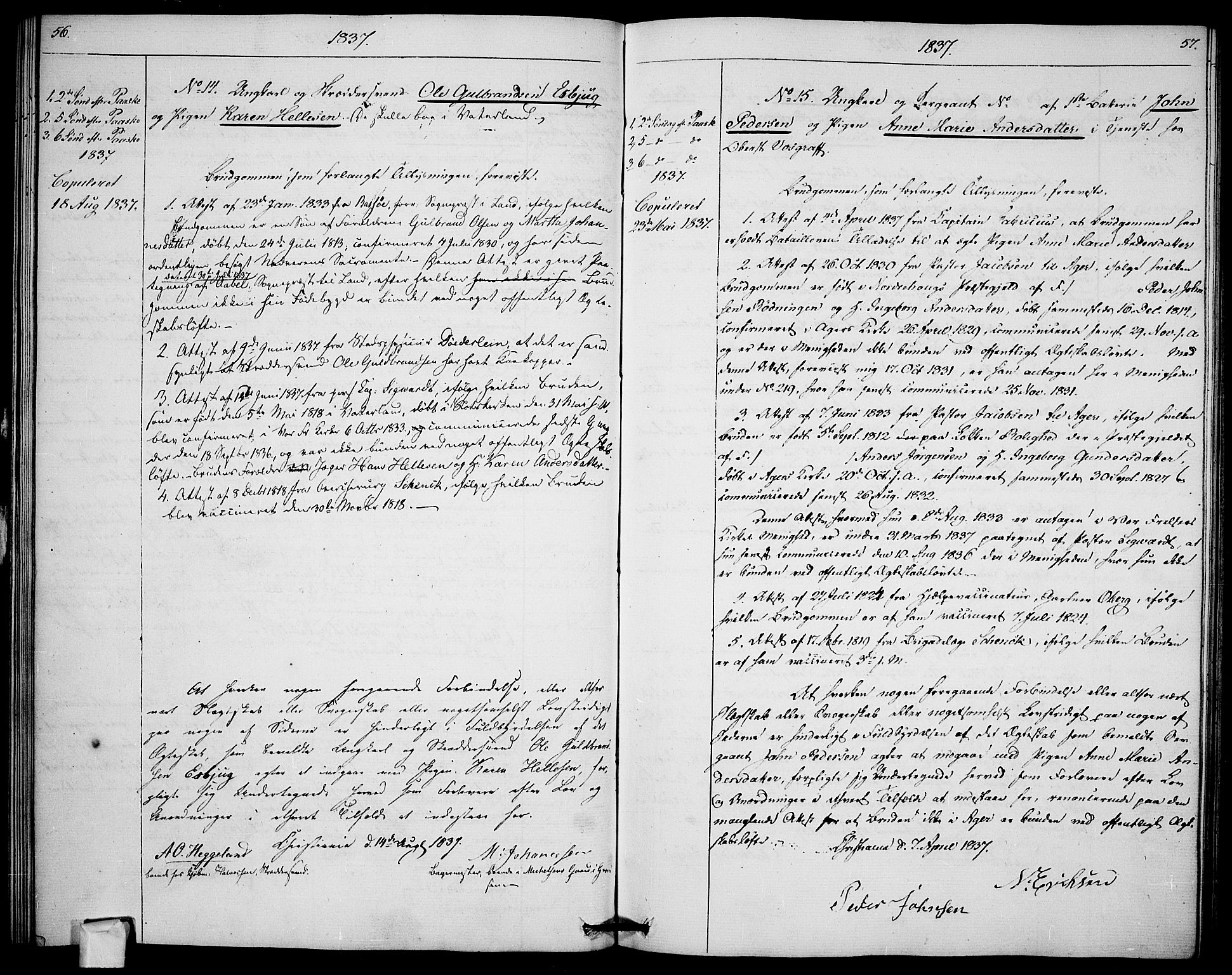 Garnisonsmenigheten Kirkebøker, AV/SAO-A-10846/H/Ha/L0003: Banns register no. I 3, 1835-1840, p. 56-57