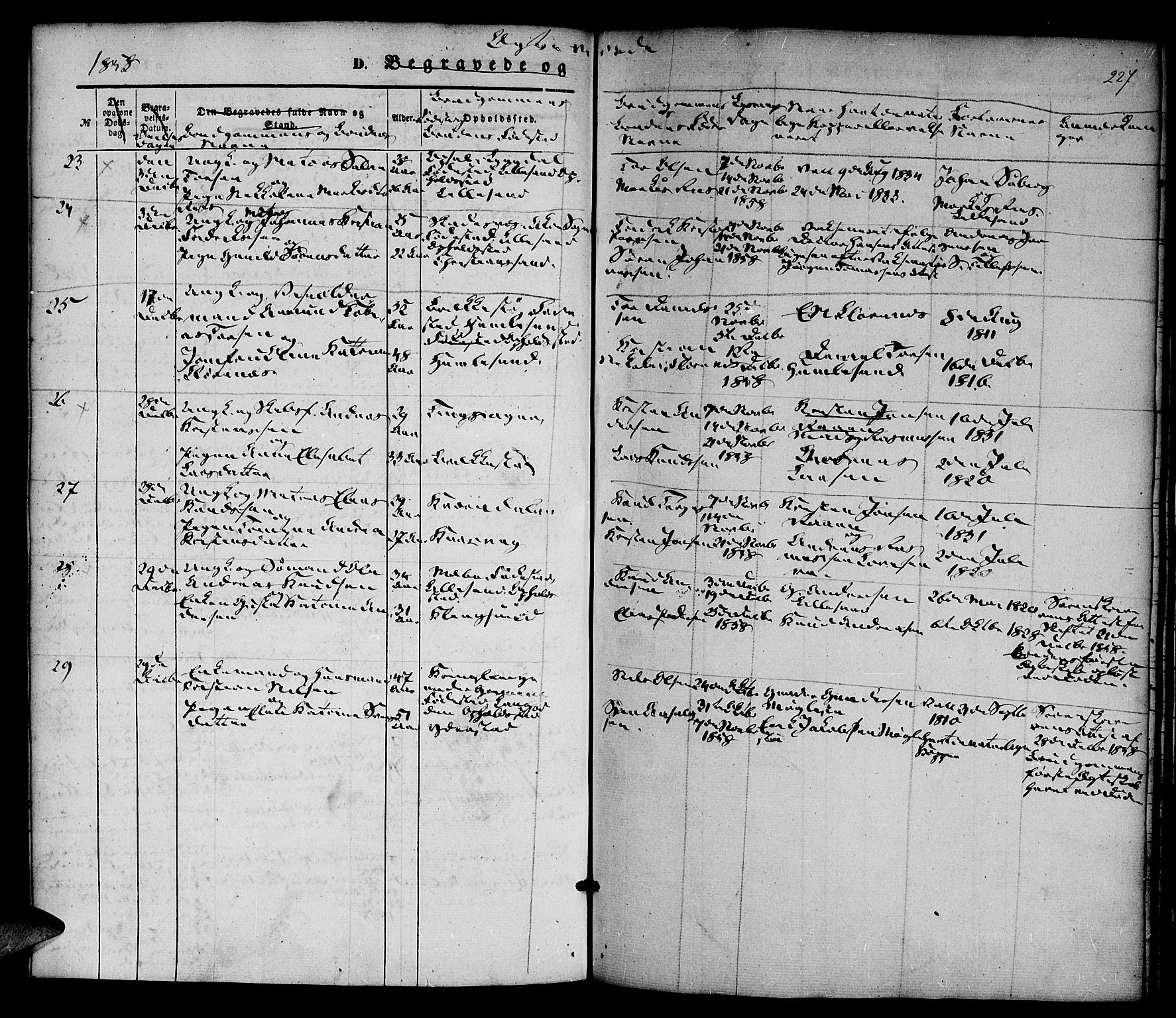 Vestre Moland sokneprestkontor, AV/SAK-1111-0046/F/Fa/Fab/L0006: Parish register (official) no. A 6, 1850-1858, p. 227