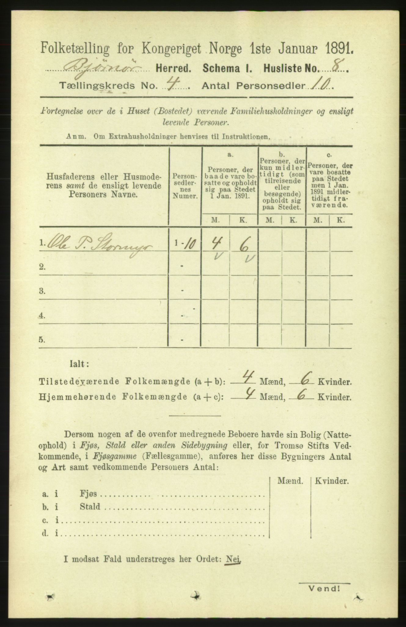 RA, 1891 census for 1632 Bjørnør, 1891, p. 1797