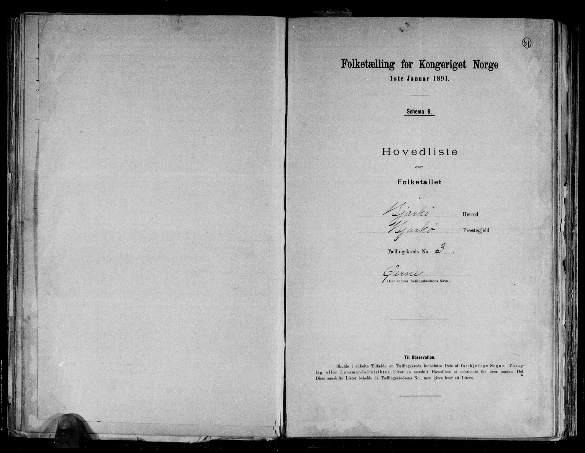 RA, 1891 census for 1915 Bjarkøy, 1891, p. 9