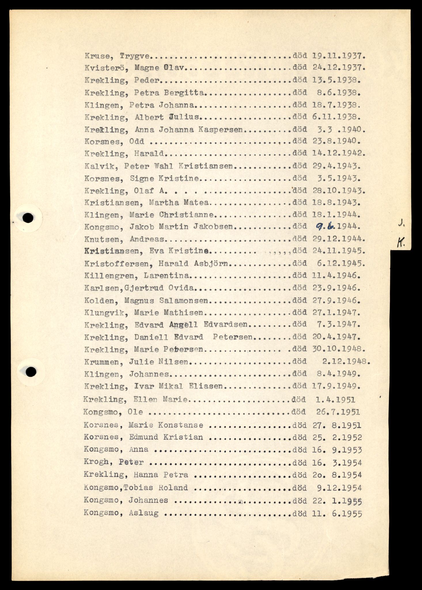 Nærøy lensmannskontor, SAT/A-6264/Ga/L0005: Mappe, Dødsfallsregister A - L, 1904-1991, p. 47