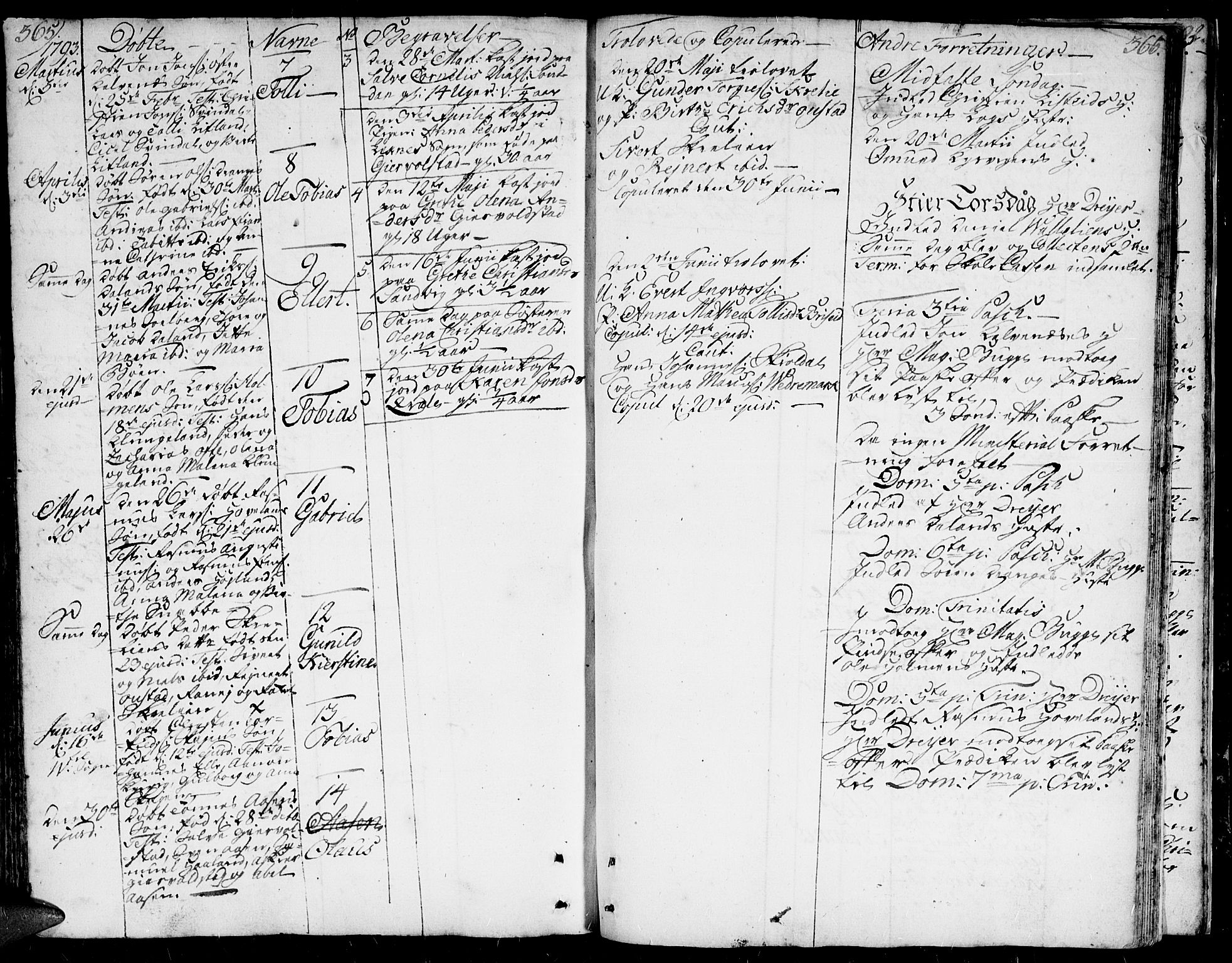 Herad sokneprestkontor, AV/SAK-1111-0018/F/Fa/Faa/L0001: Parish register (official) no. A 1 /1, 1768-1799, p. 365-366