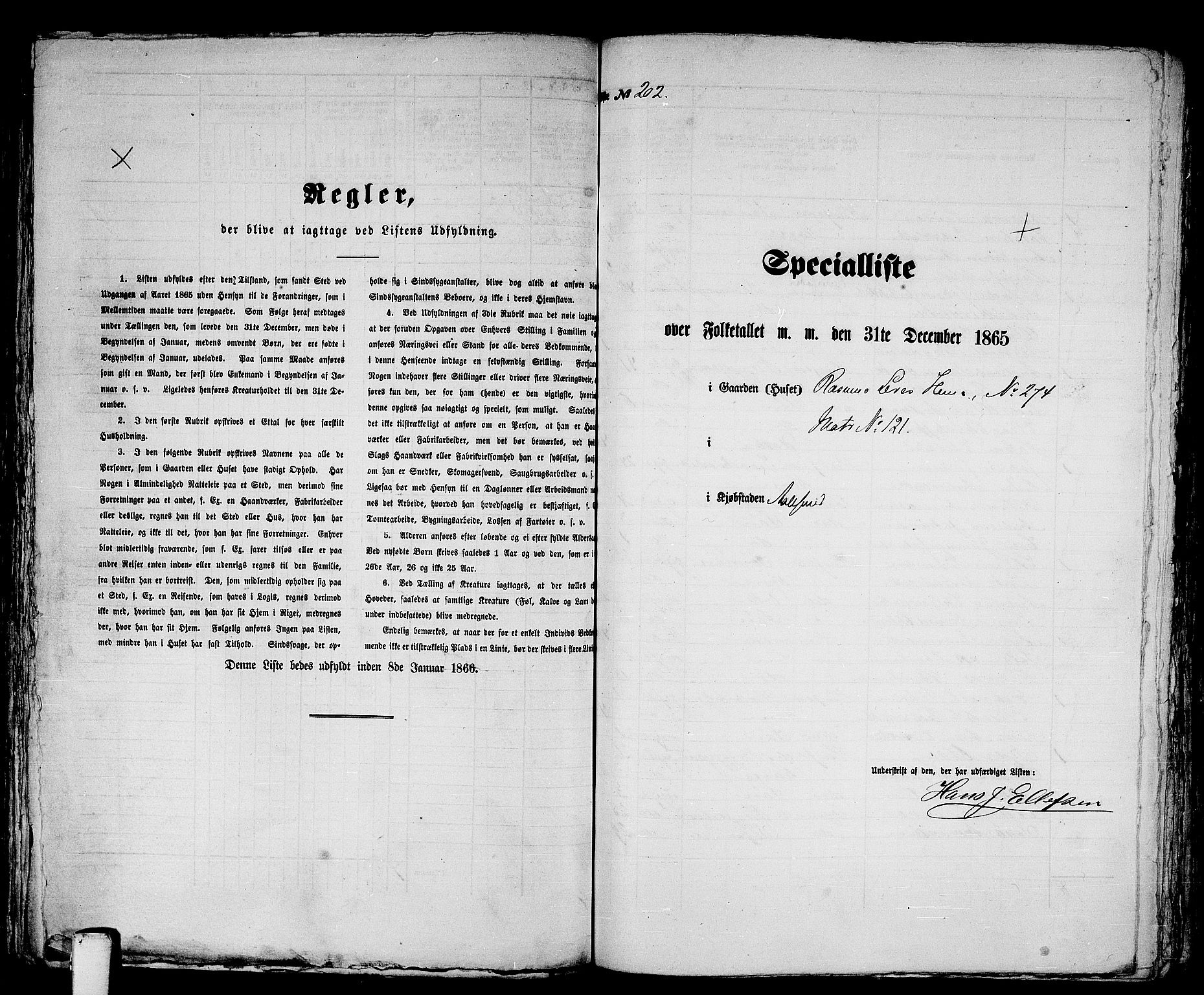 RA, 1865 census for Ålesund, 1865, p. 425