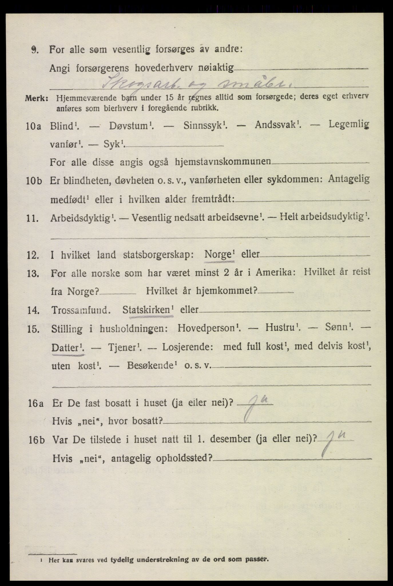 SAH, 1920 census for Stange, 1920, p. 15080