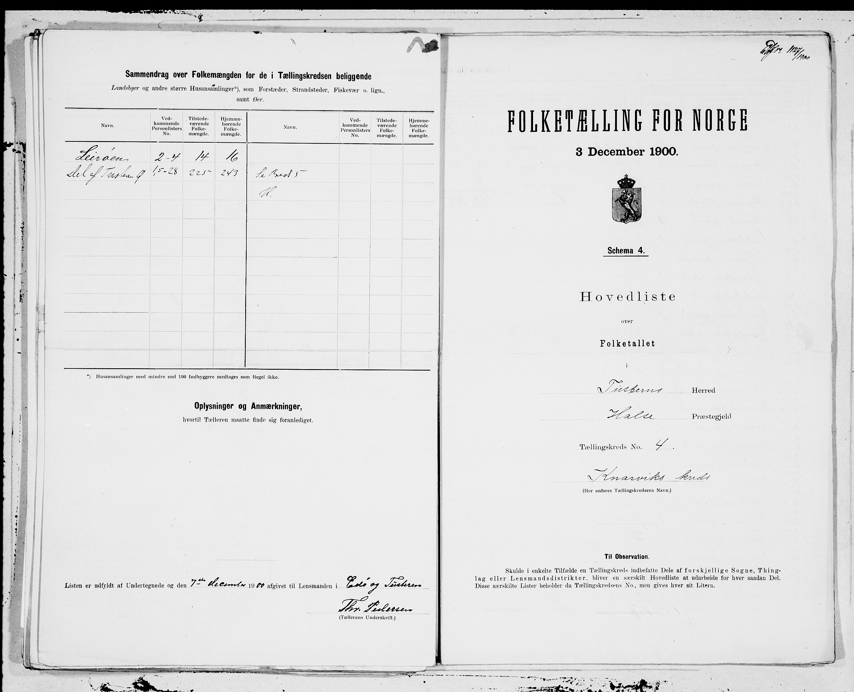 SAT, 1900 census for Tustna, 1900, p. 8