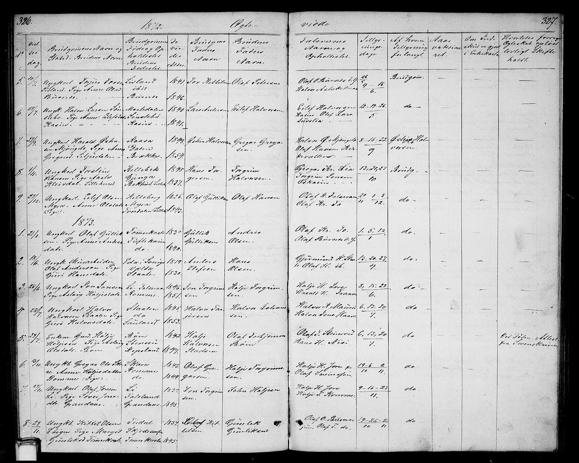 Gransherad kirkebøker, AV/SAKO-A-267/G/Ga/L0002: Parish register (copy) no. I 2, 1854-1886, p. 326-327
