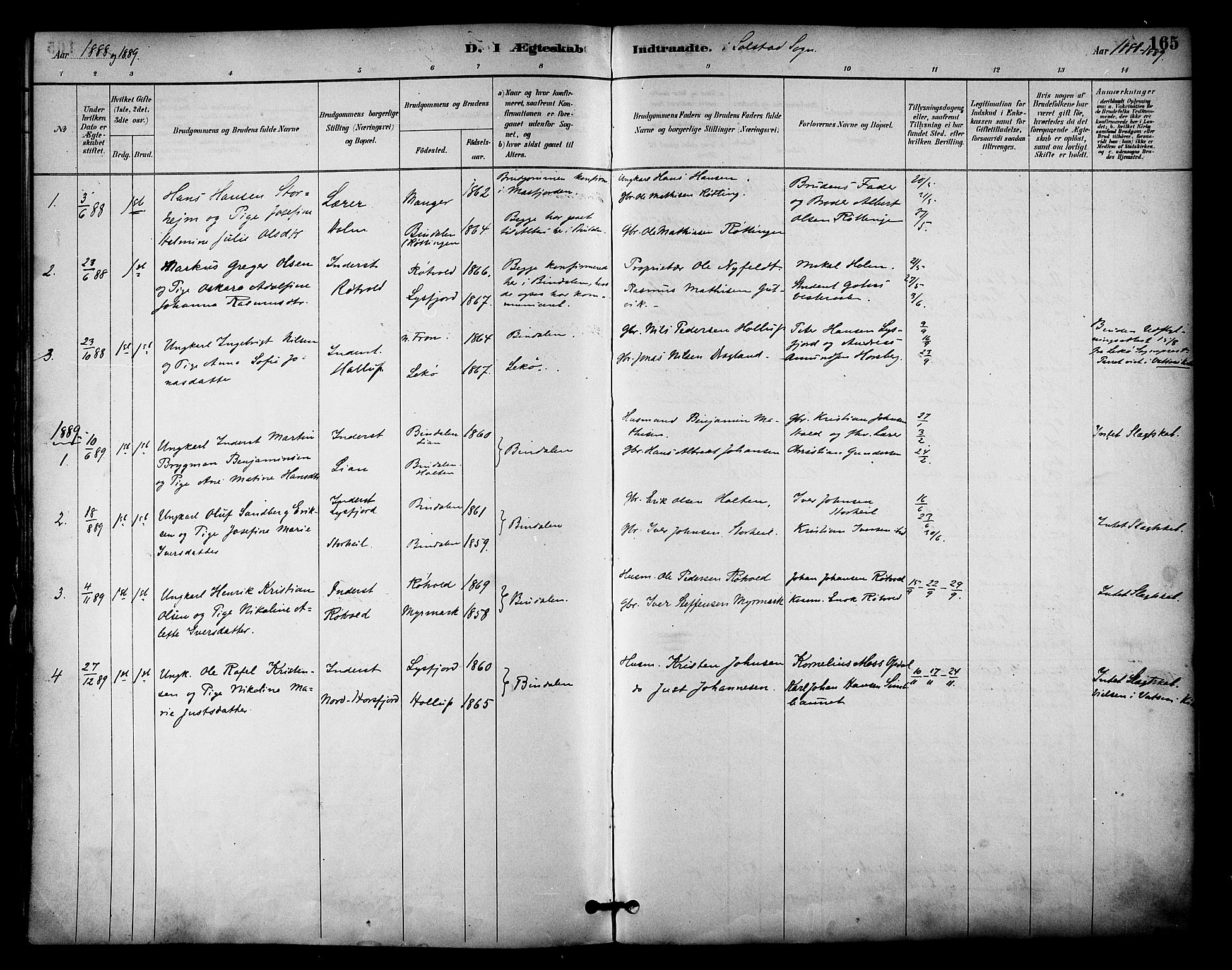 Ministerialprotokoller, klokkerbøker og fødselsregistre - Nordland, AV/SAT-A-1459/810/L0151: Parish register (official) no. 810A10 /2, 1885-1895, p. 165