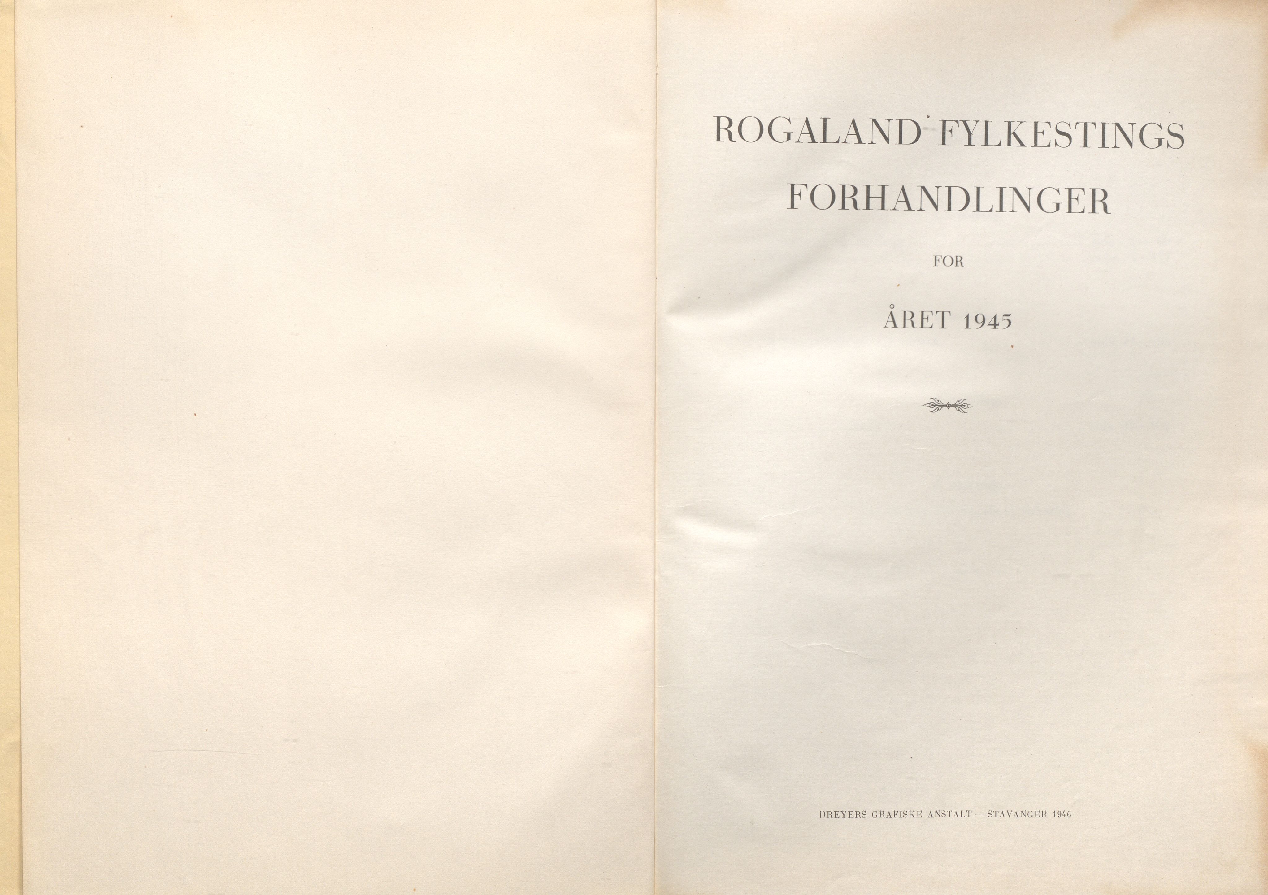 Rogaland fylkeskommune - Fylkesrådmannen , IKAR/A-900/A/Aa/Aaa/L0064: Møtebok , 1945